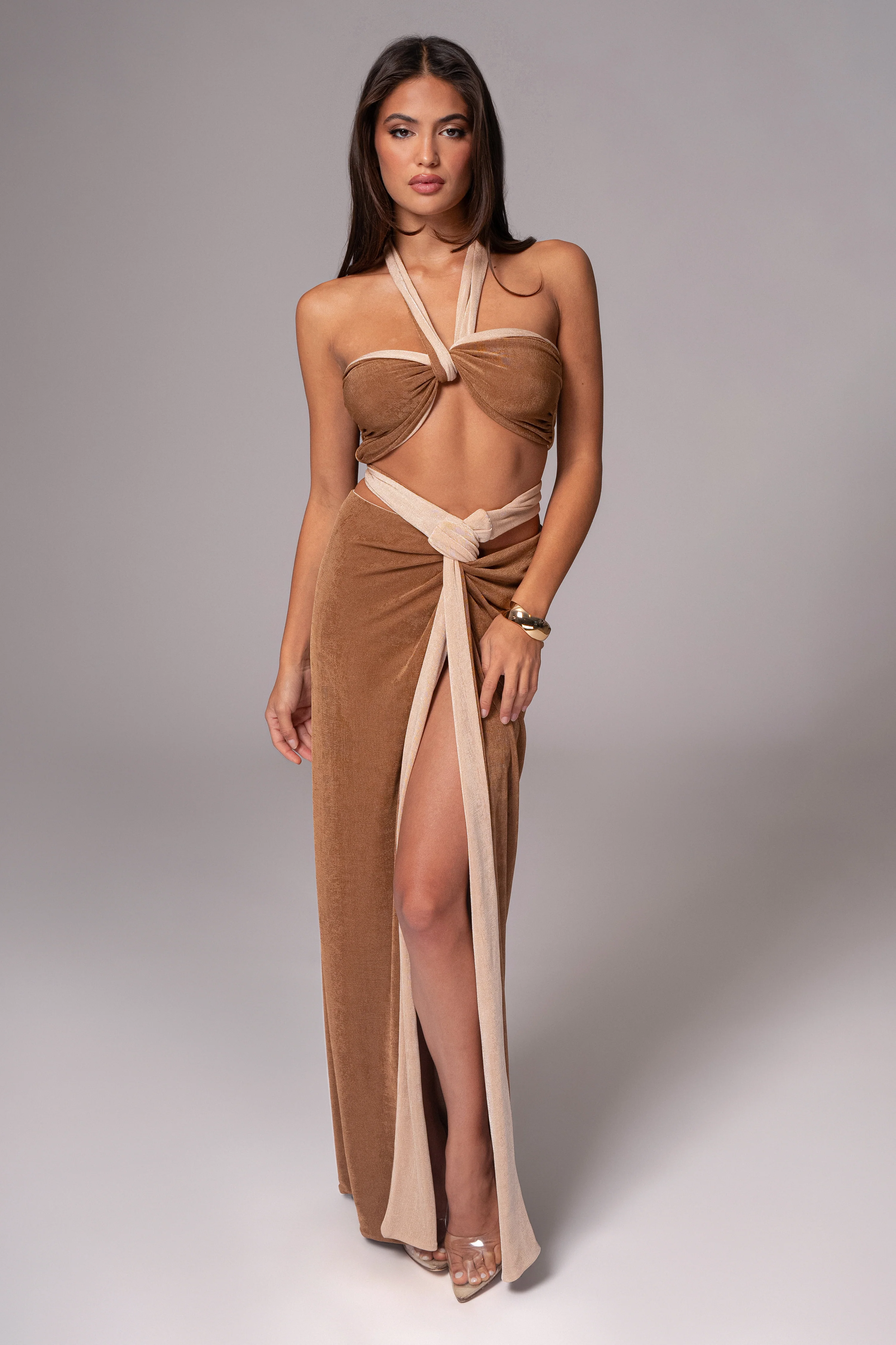 Brown/Beige Venus Reversible Skirt Set - Image 13