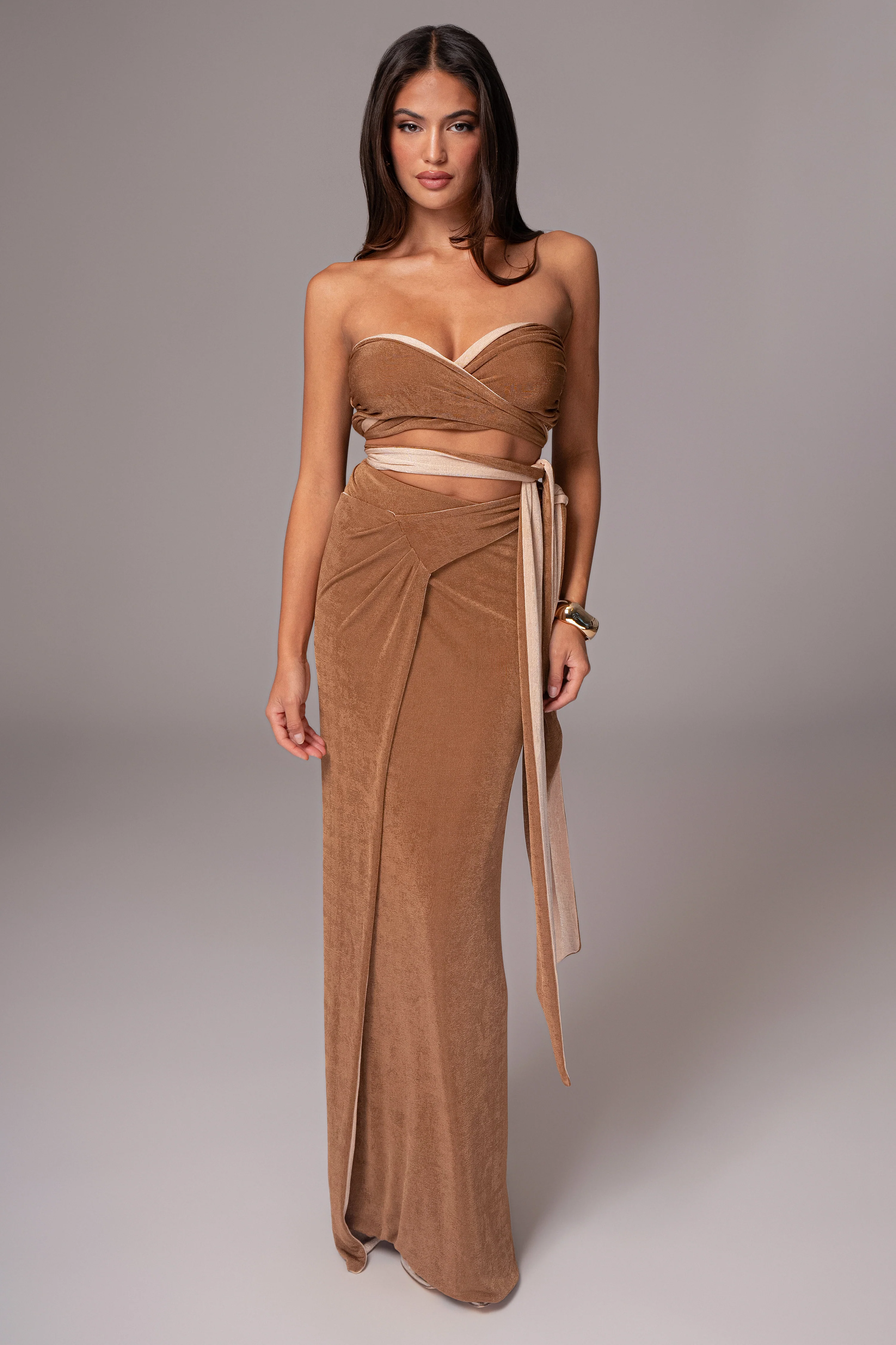 Brown/Beige Venus Reversible Skirt Set - Image 23