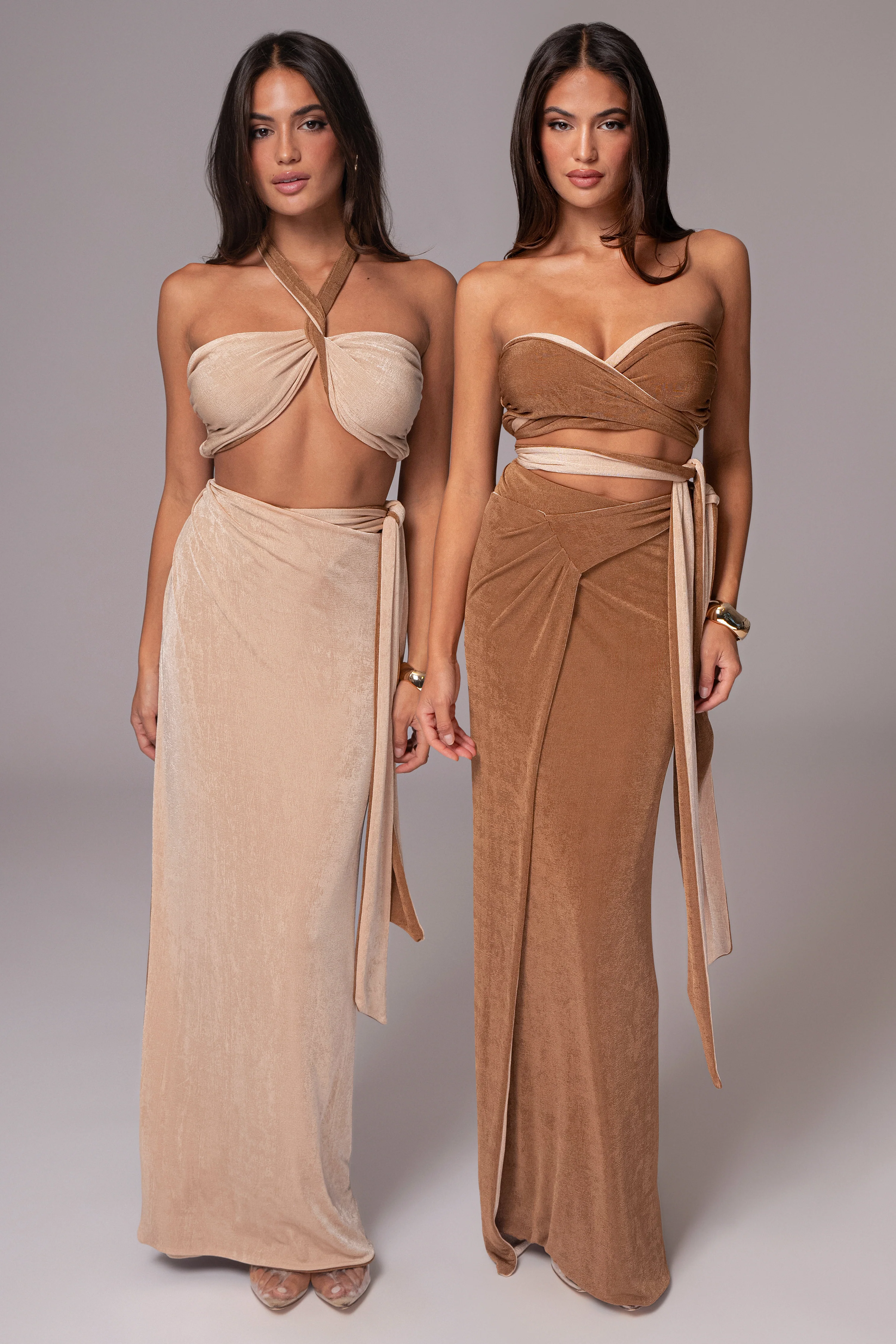 Brown/Beige Venus Reversible Skirt Set - Image 5