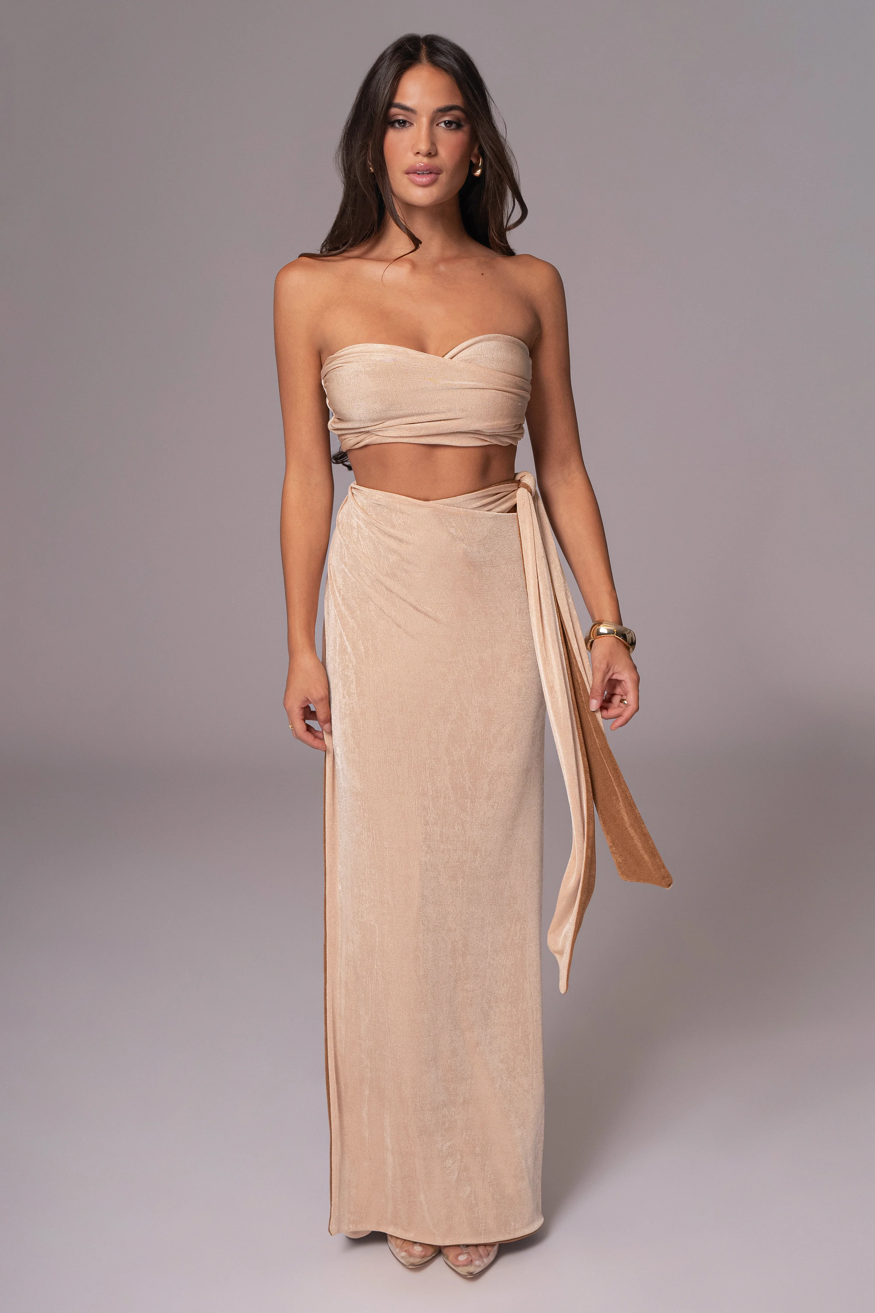 Brown/Beige Venus Reversible Skirt Set - Image 6