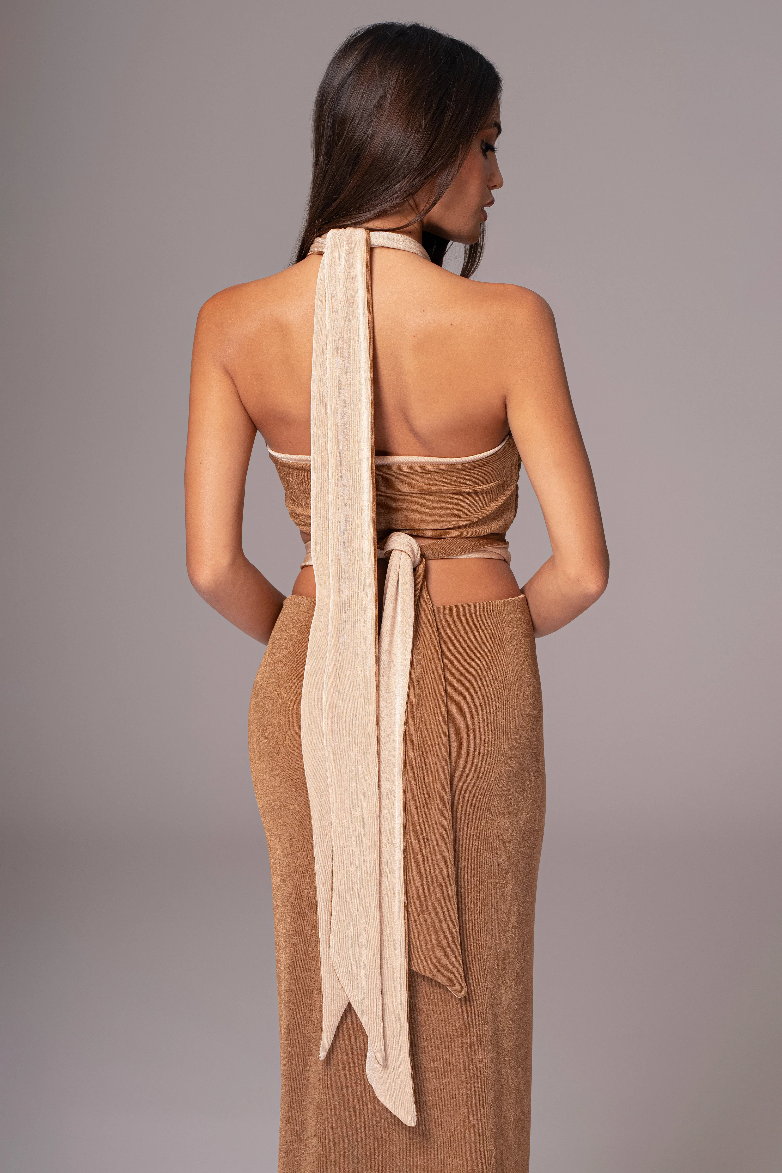 Brown/Beige Venus Reversible Skirt Set - Image 9