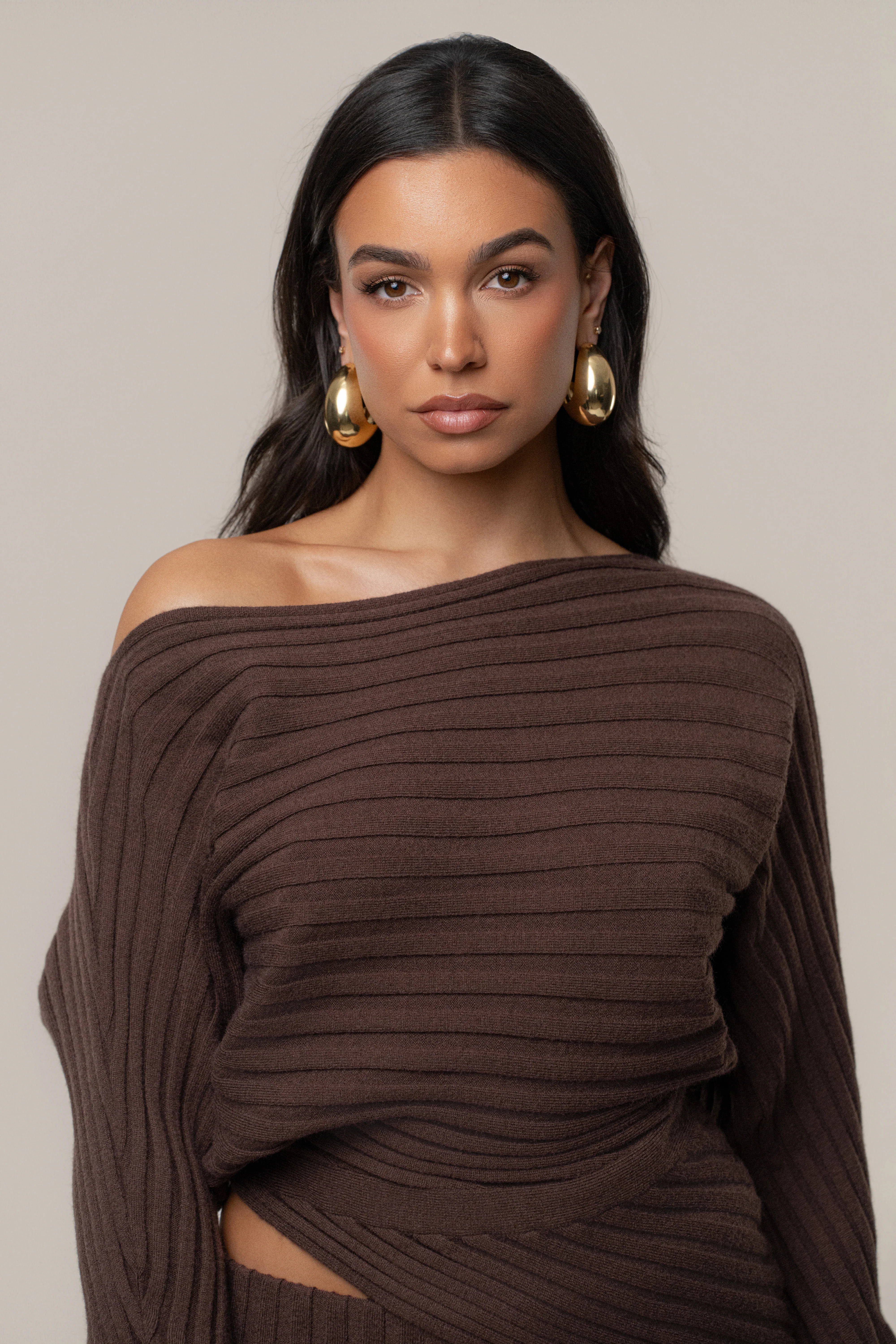 Brown Clarity Ribbed Skirt Set - Image 5