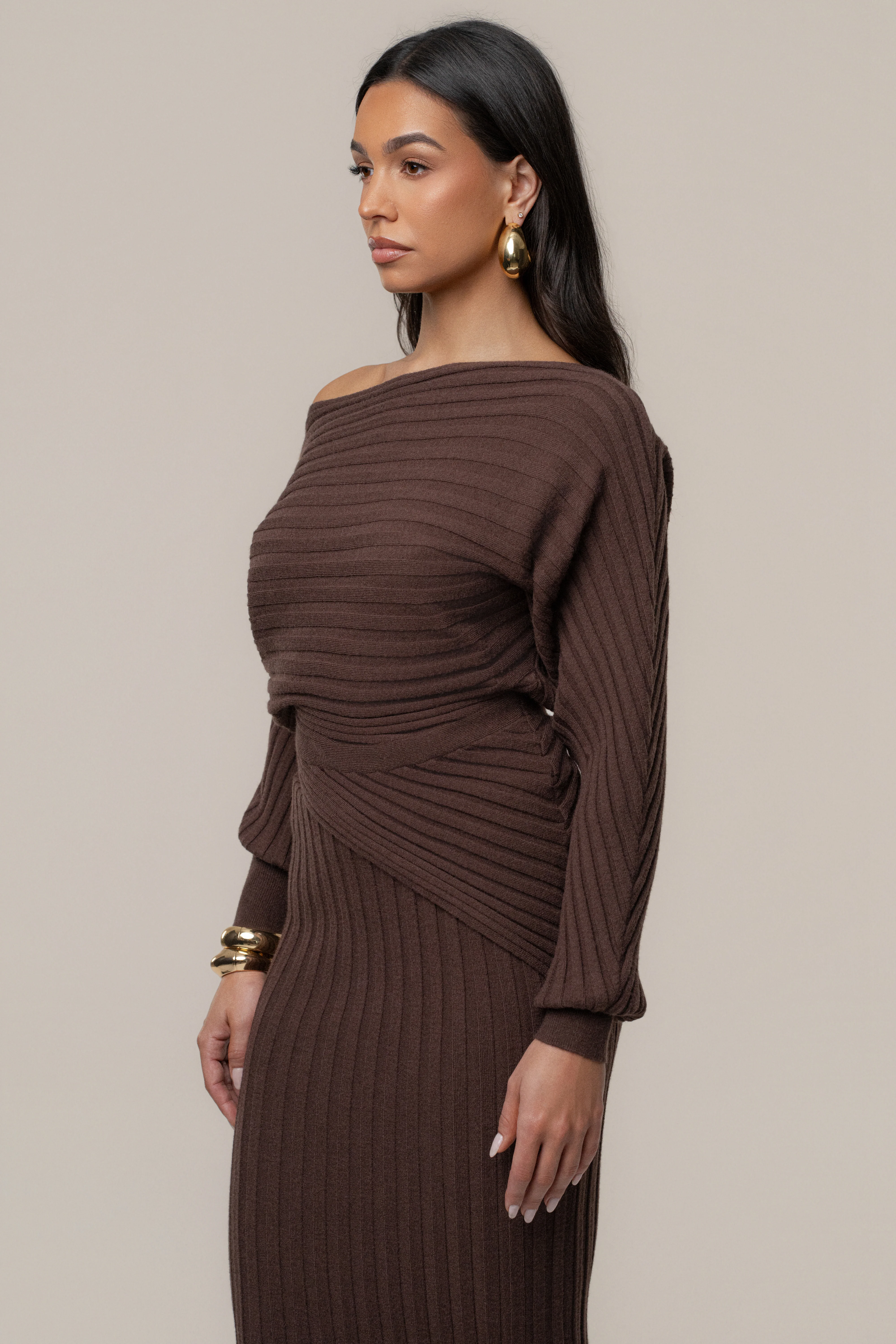 Brown Clarity Ribbed Skirt Set - Image 6