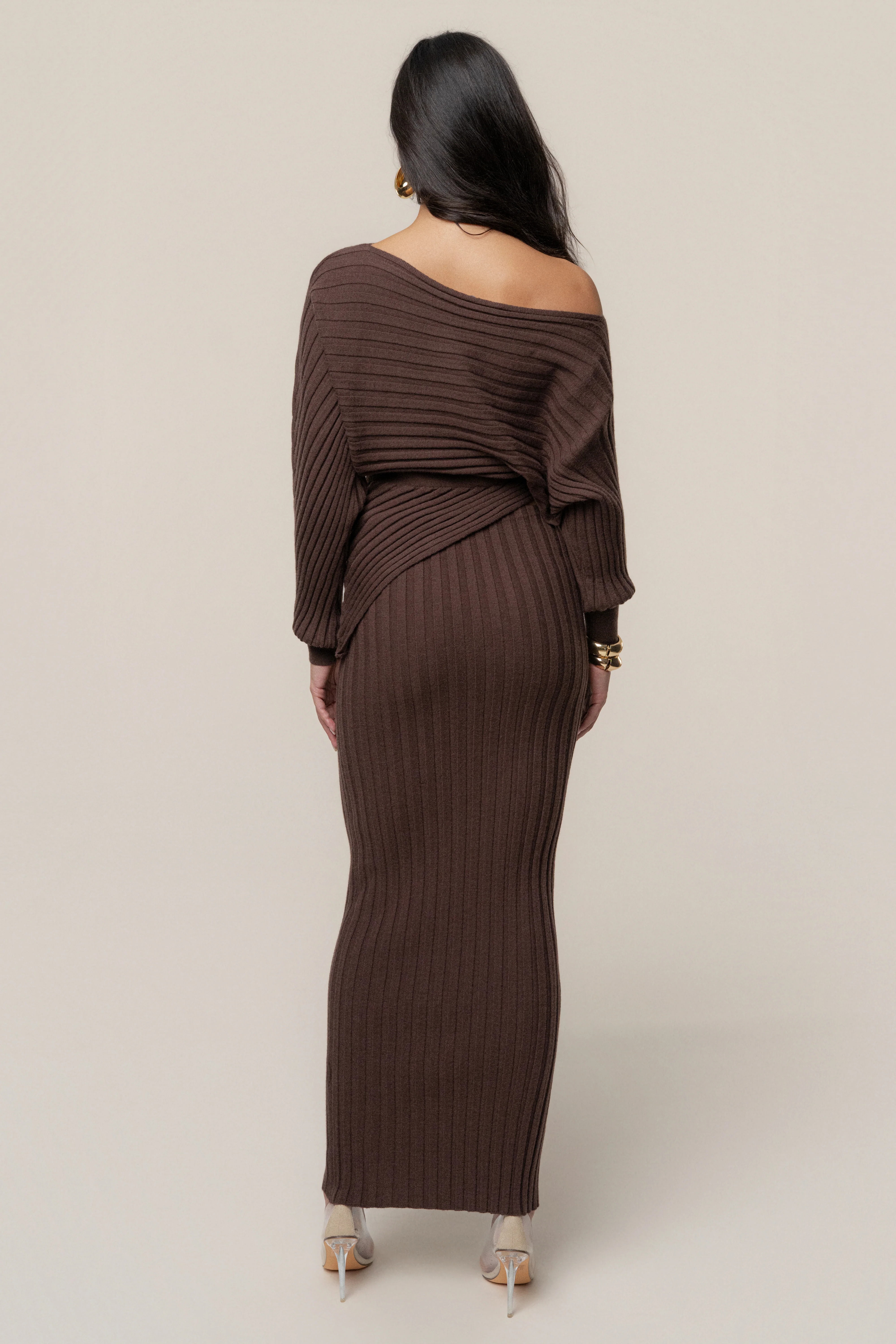 Brown Clarity Ribbed Skirt Set - Image 8