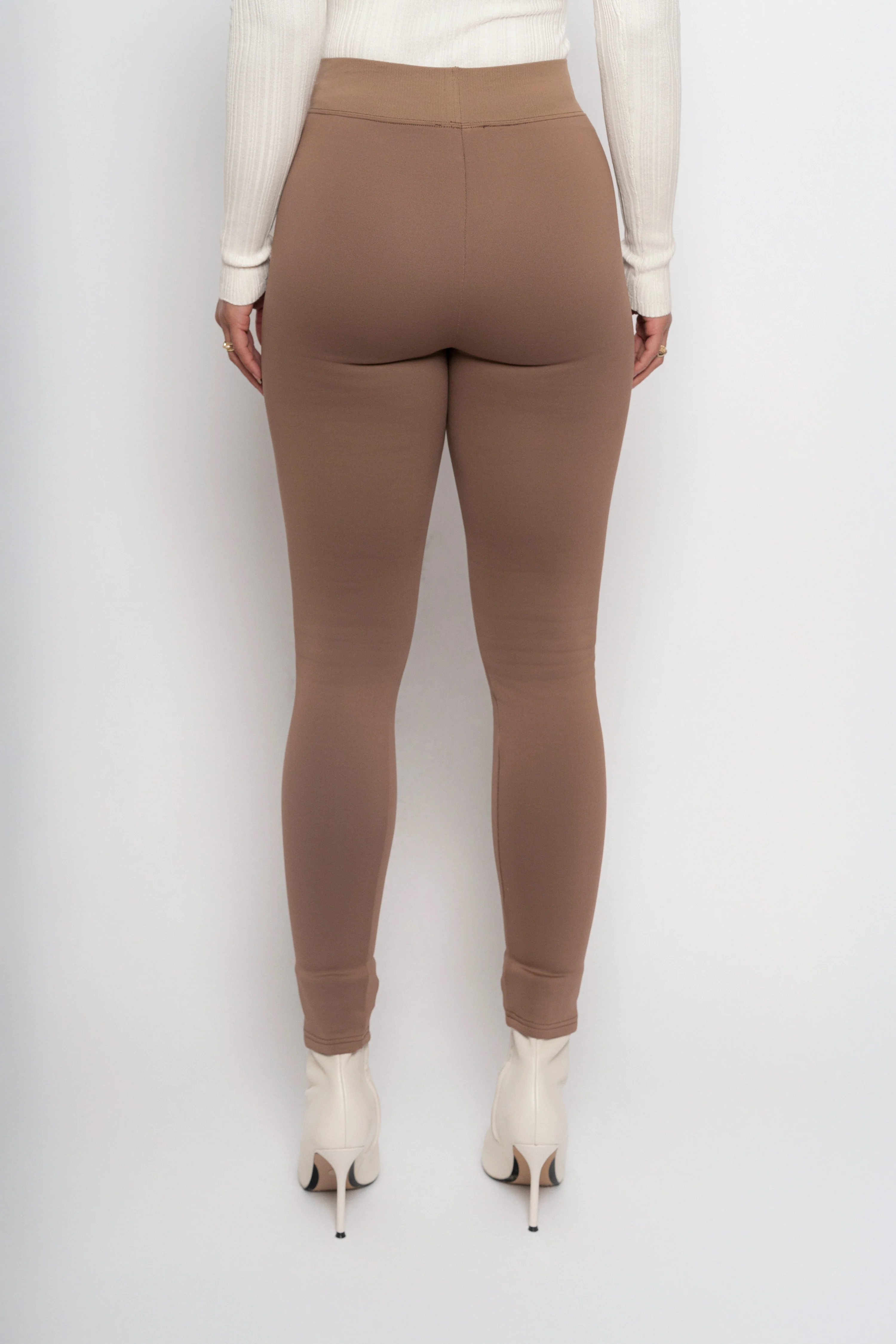 Brown Essential High-Waist Leggings - Image 2