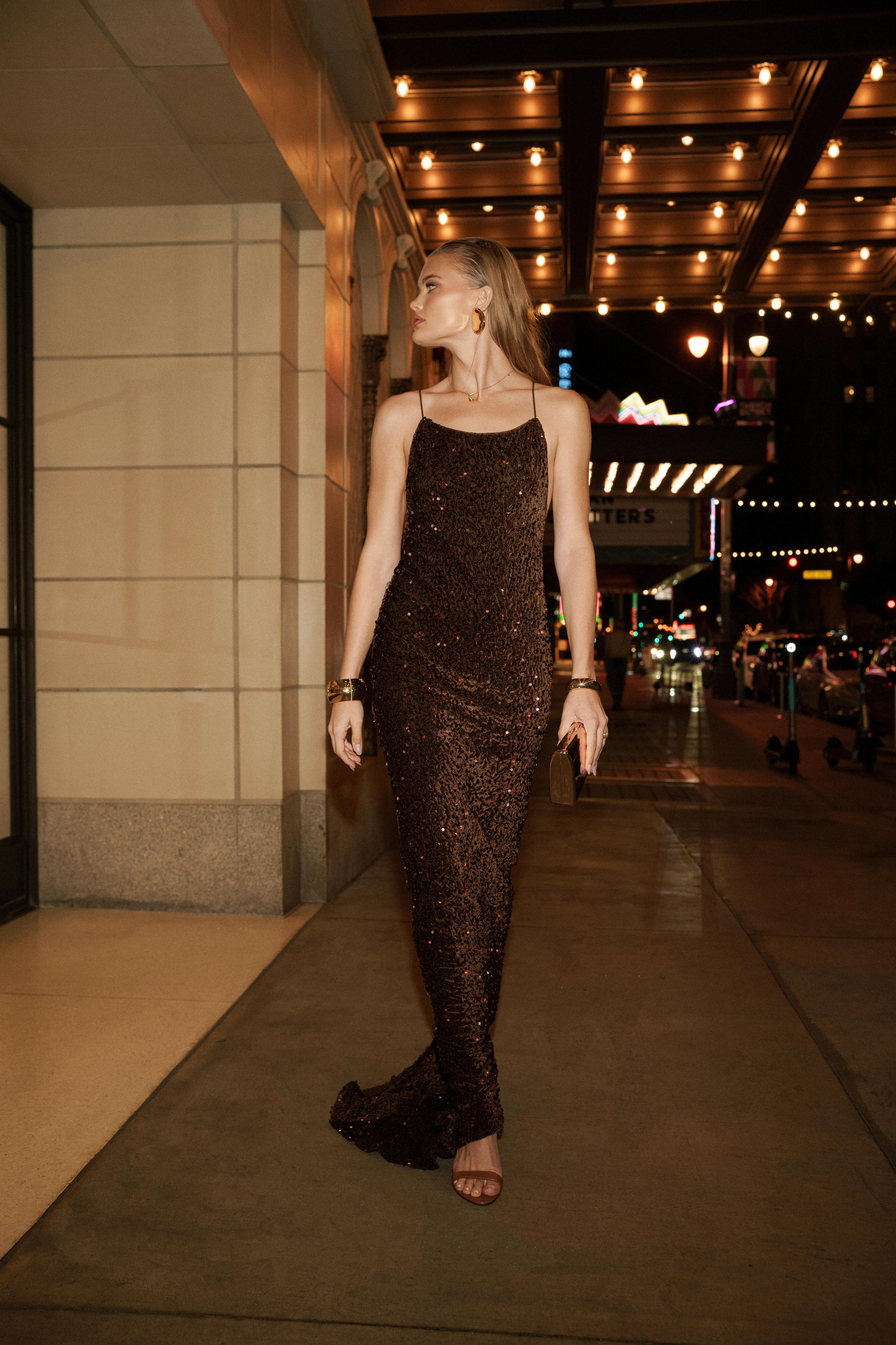 Brown Glisten All Night Sequin Gown - Image 6