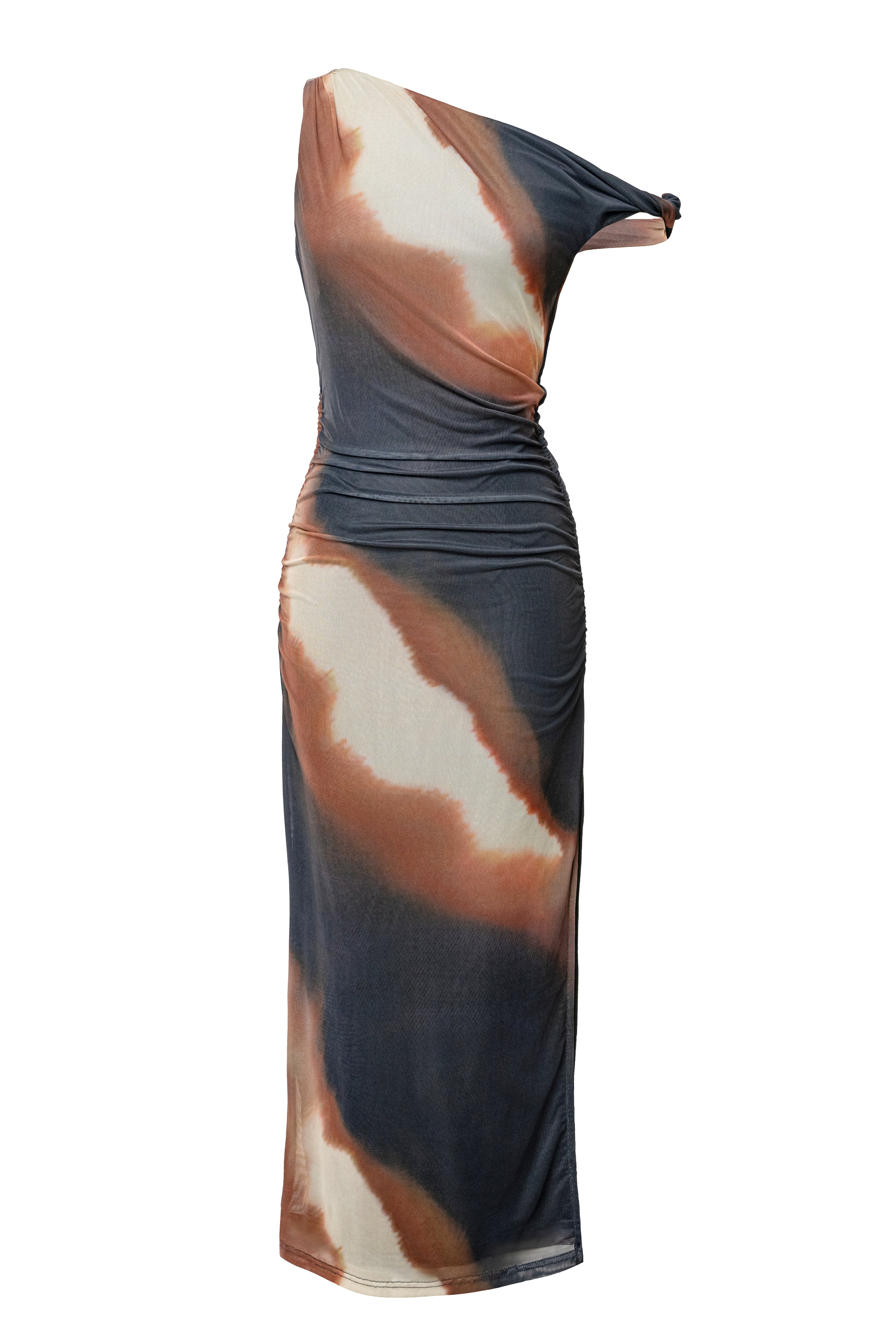 Brown Multi Karrah Slit Midi Dress - Image 3