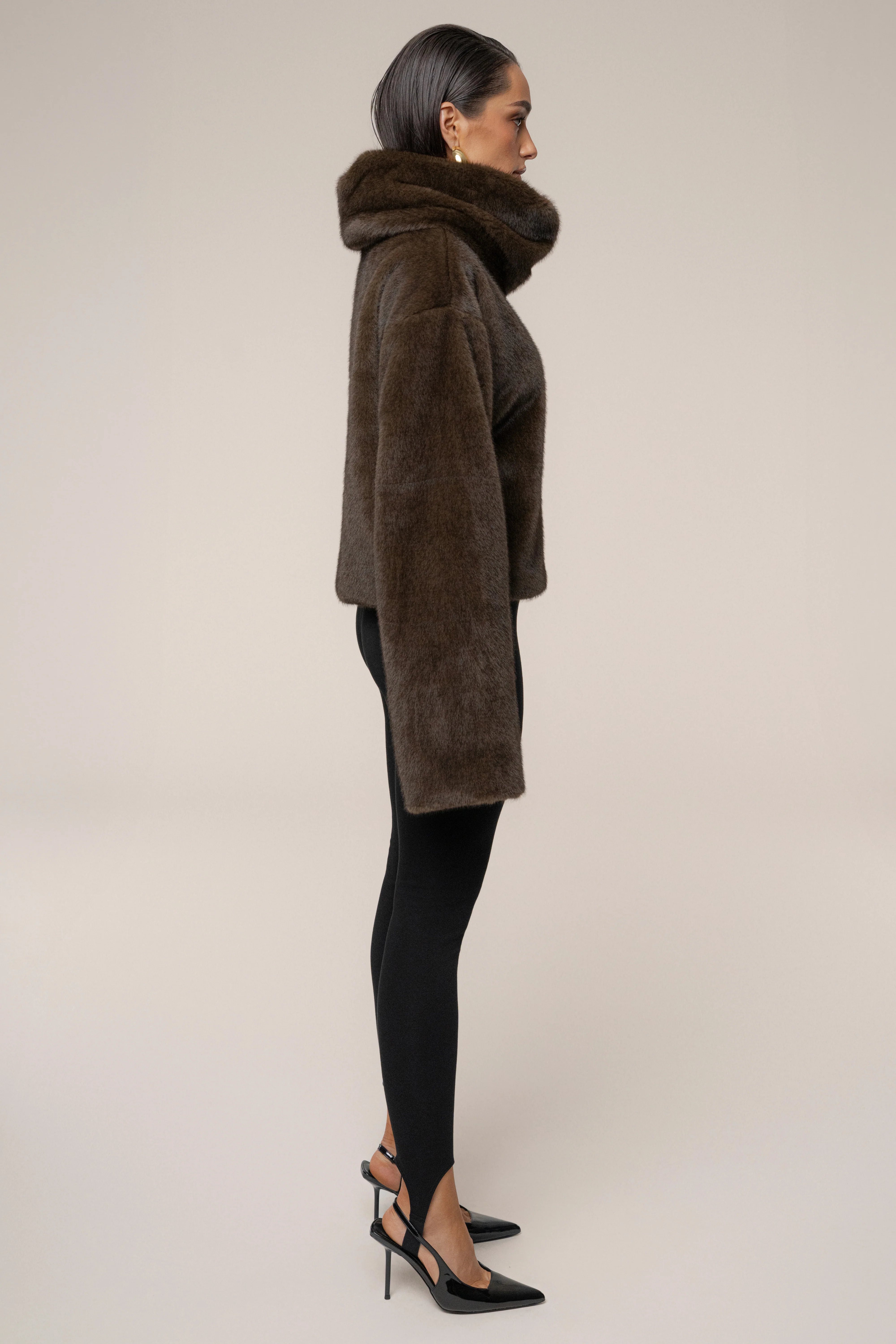 Brown Polished Faux Fur Pullover - Image 10