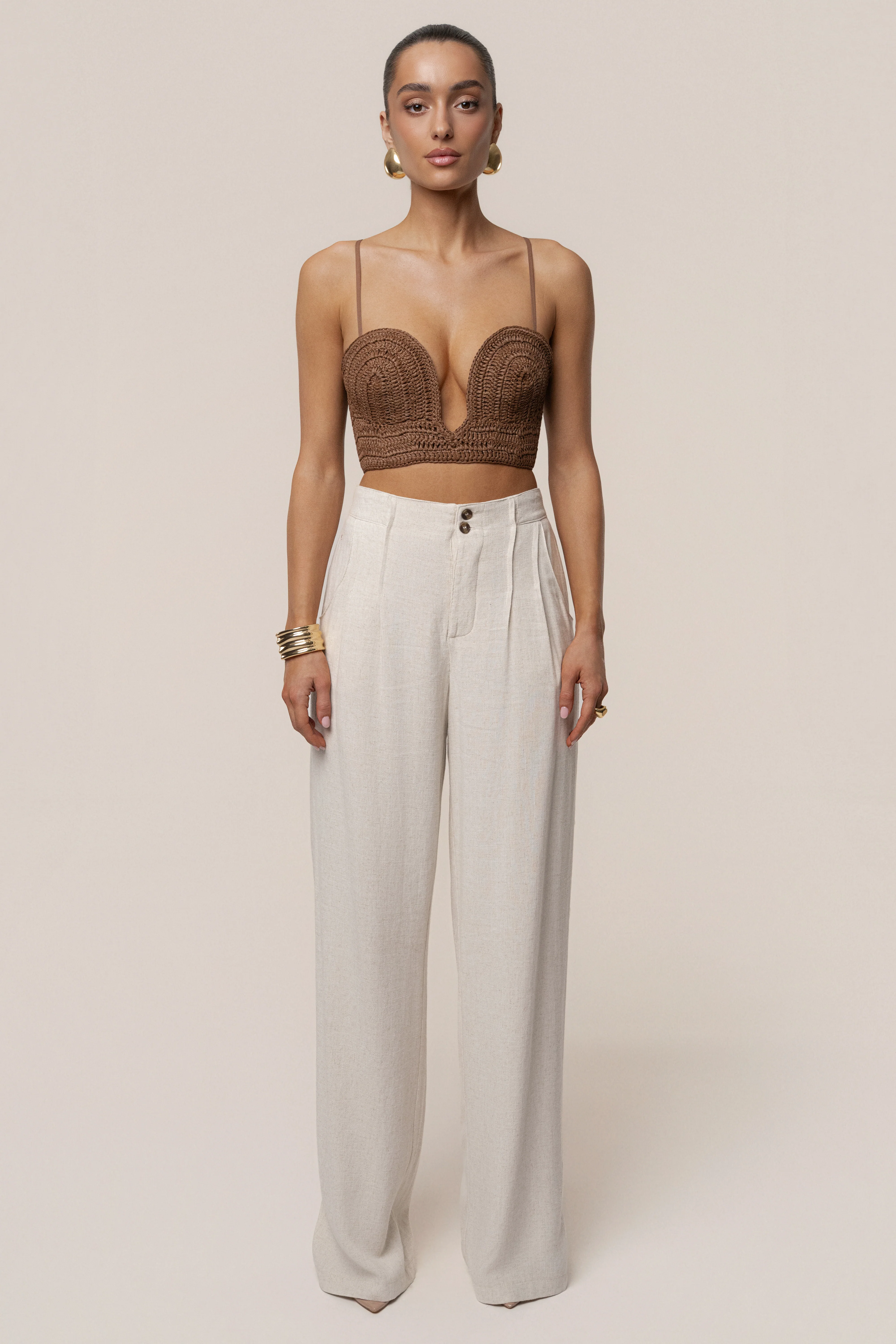 Brown Sail Away Texture Bustier - Image 2