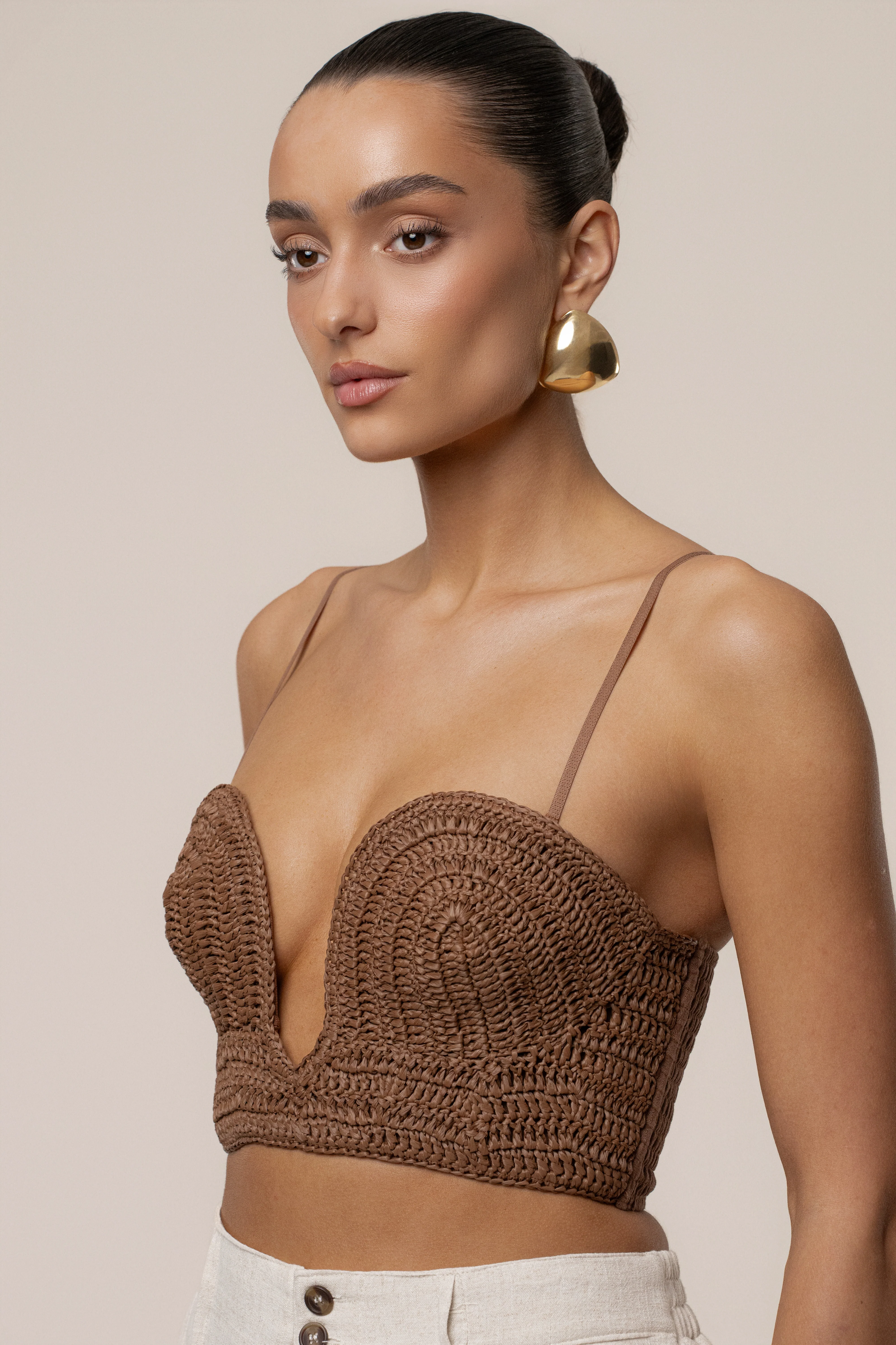 Brown Sail Away Texture Bustier - Image 4