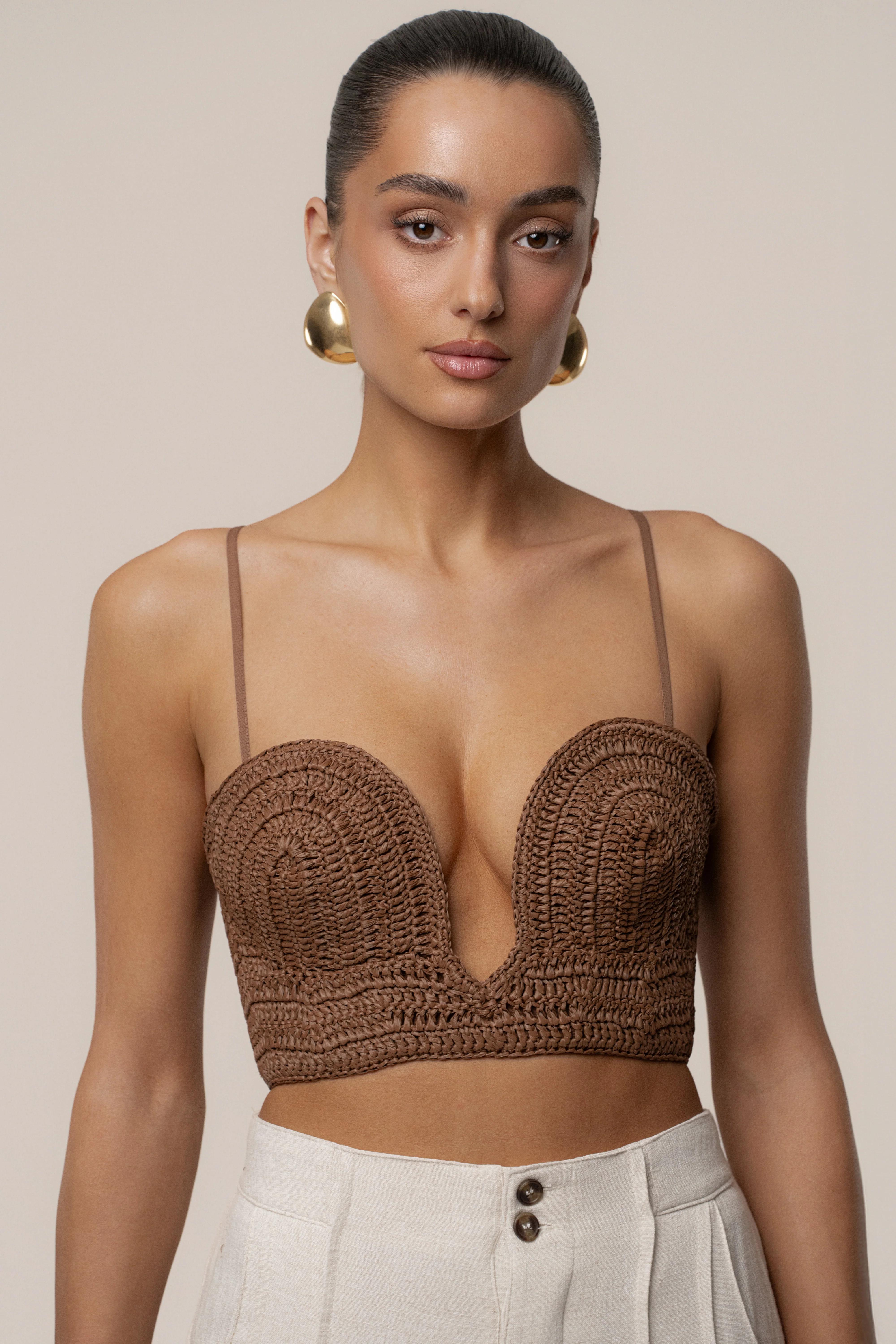 Brown Sail Away Texture Bustier - Image 8
