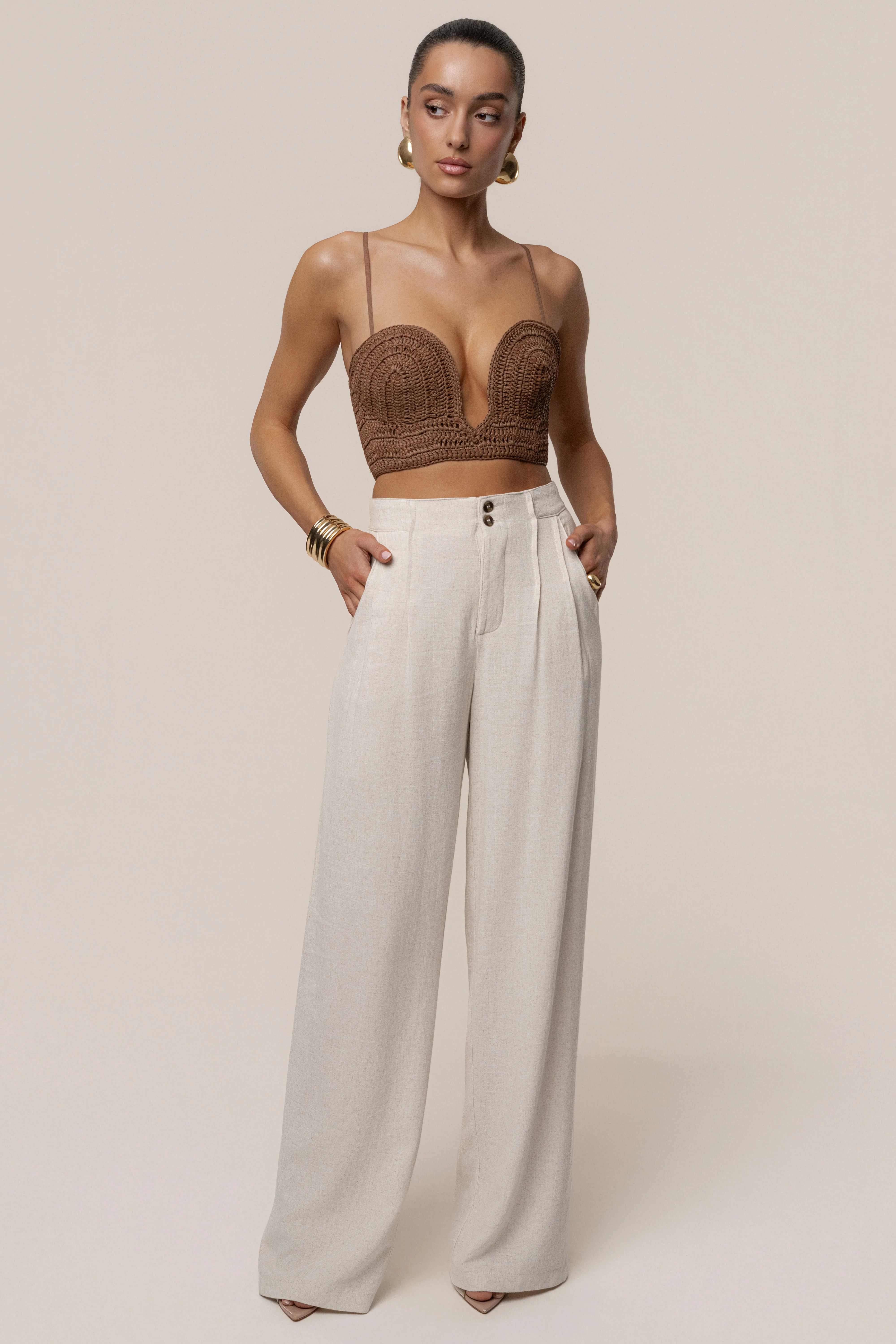 Brown Sail Away Texture Bustier - Image 9