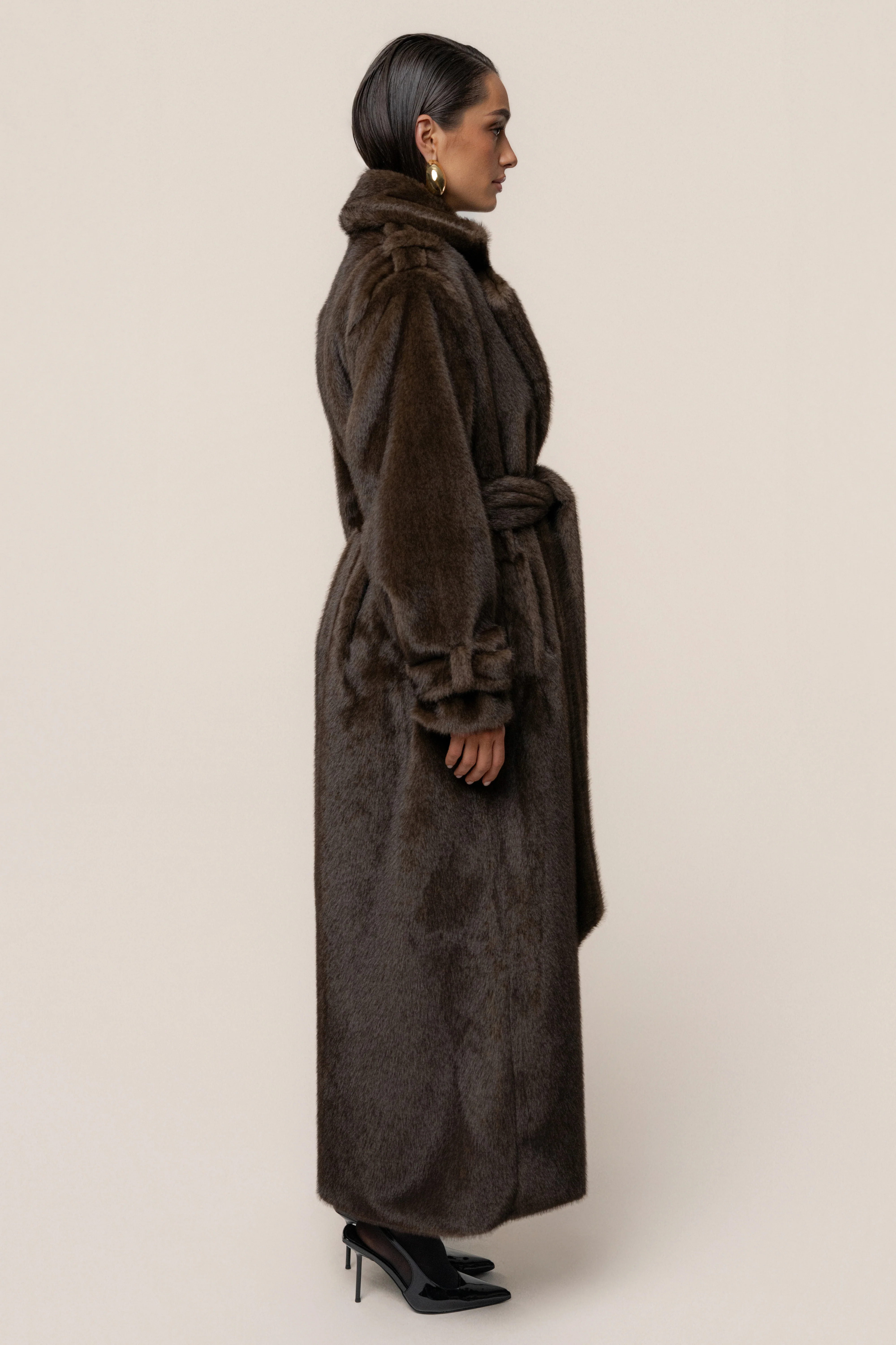 Brown Uptown Faux Fur Coat - Image 14