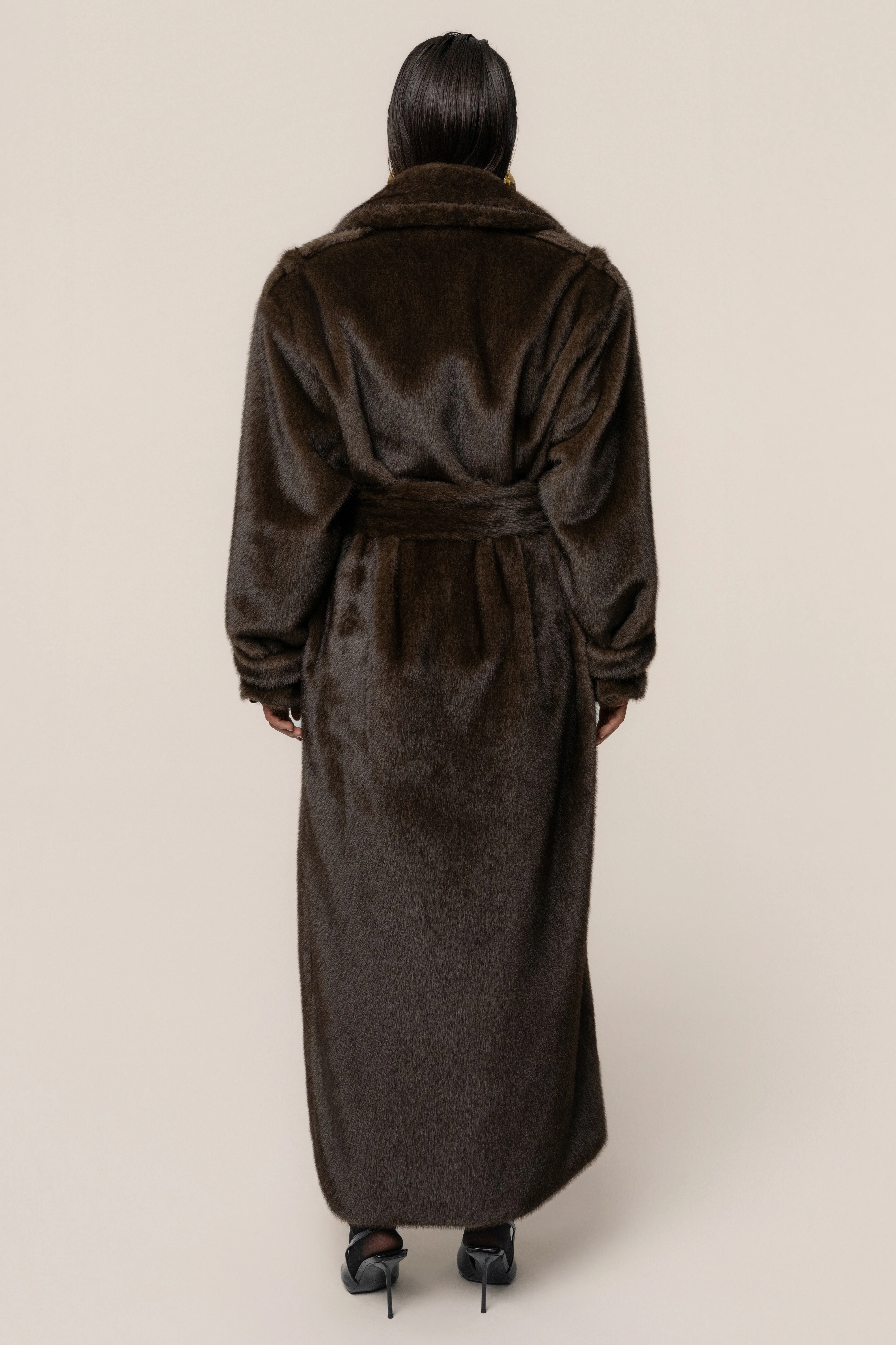 Brown Uptown Faux Fur Coat - Image 15