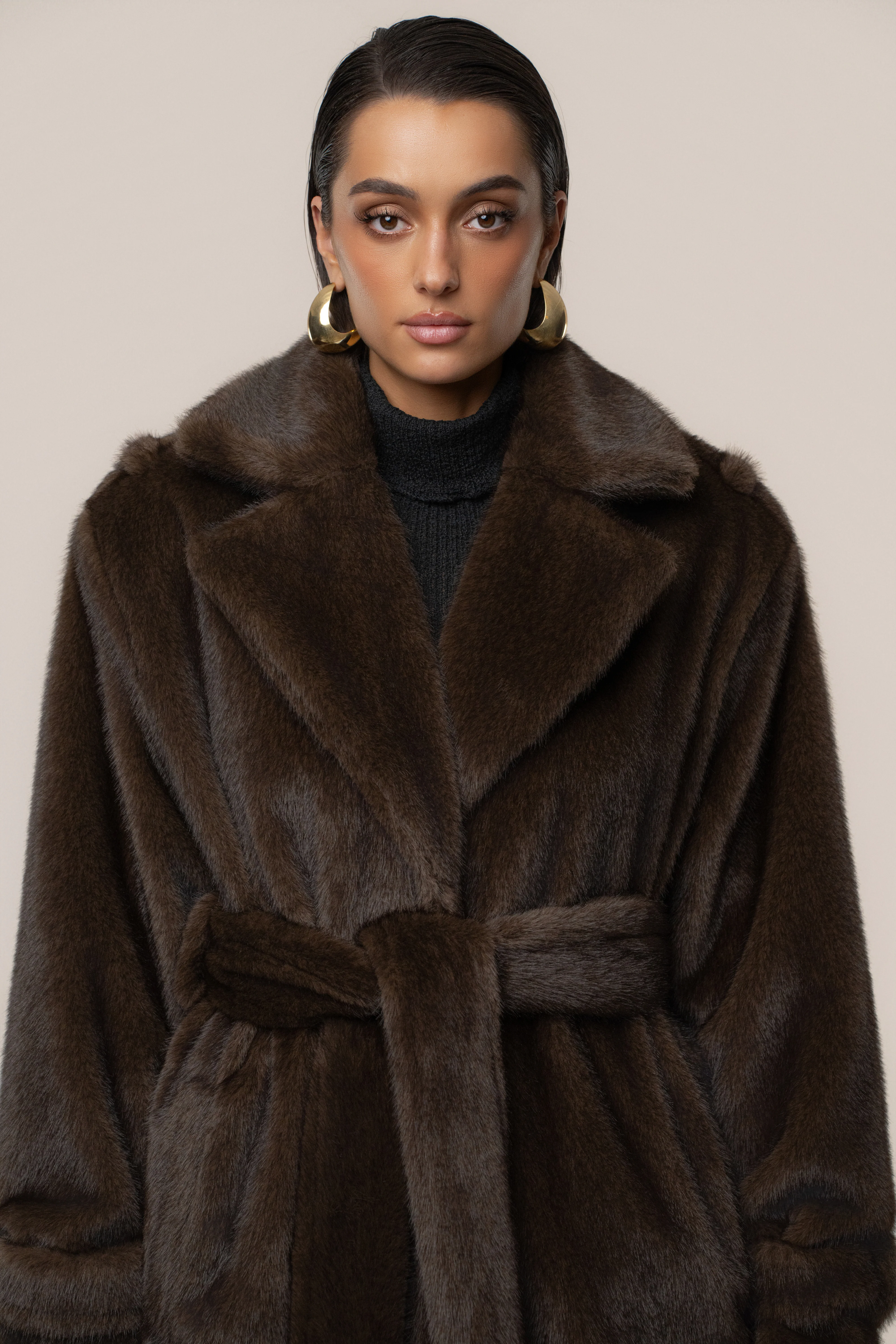 Brown Uptown Faux Fur Coat - Image 6
