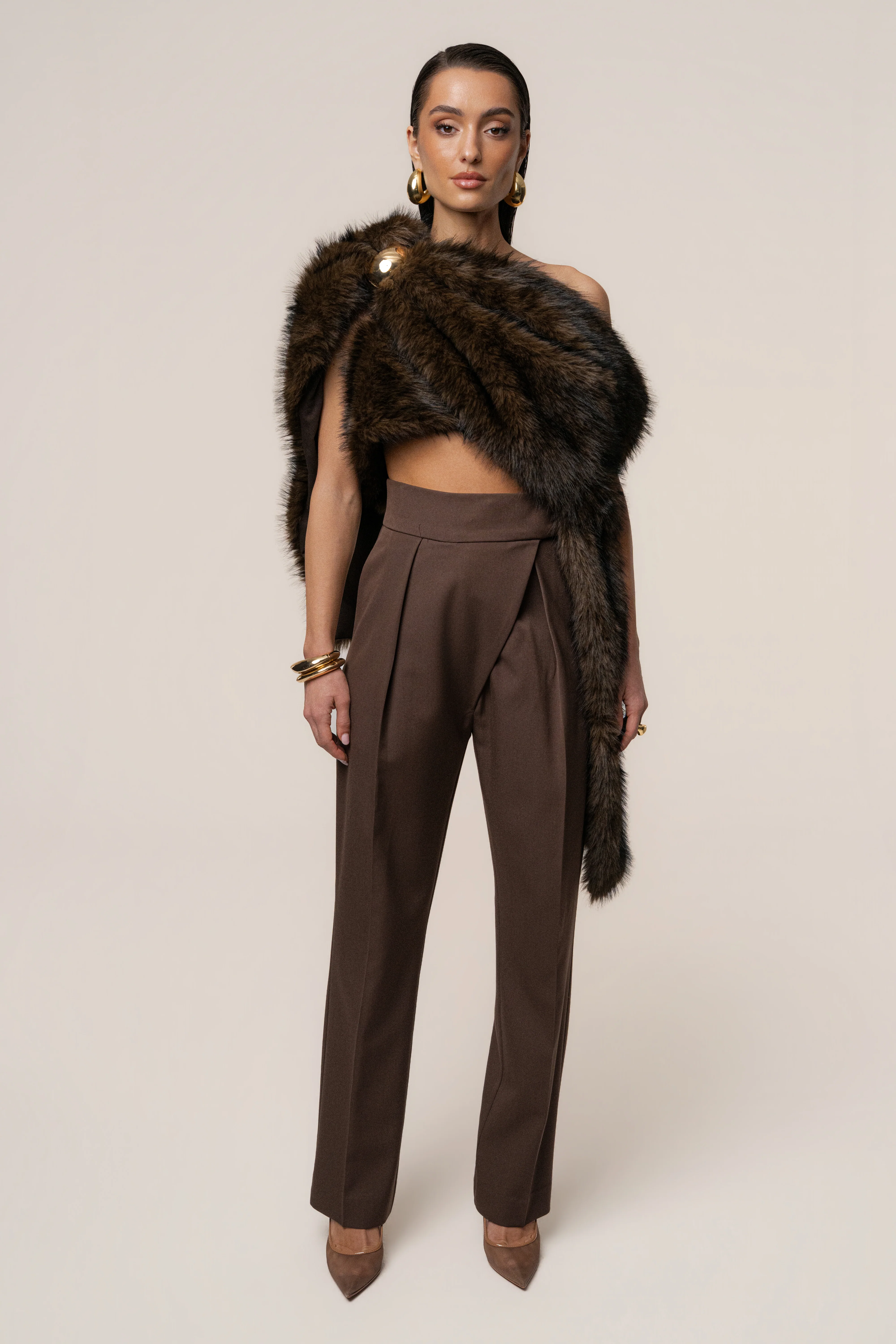 Brown Winter Bliss Faux Fur Wrap - Image 12