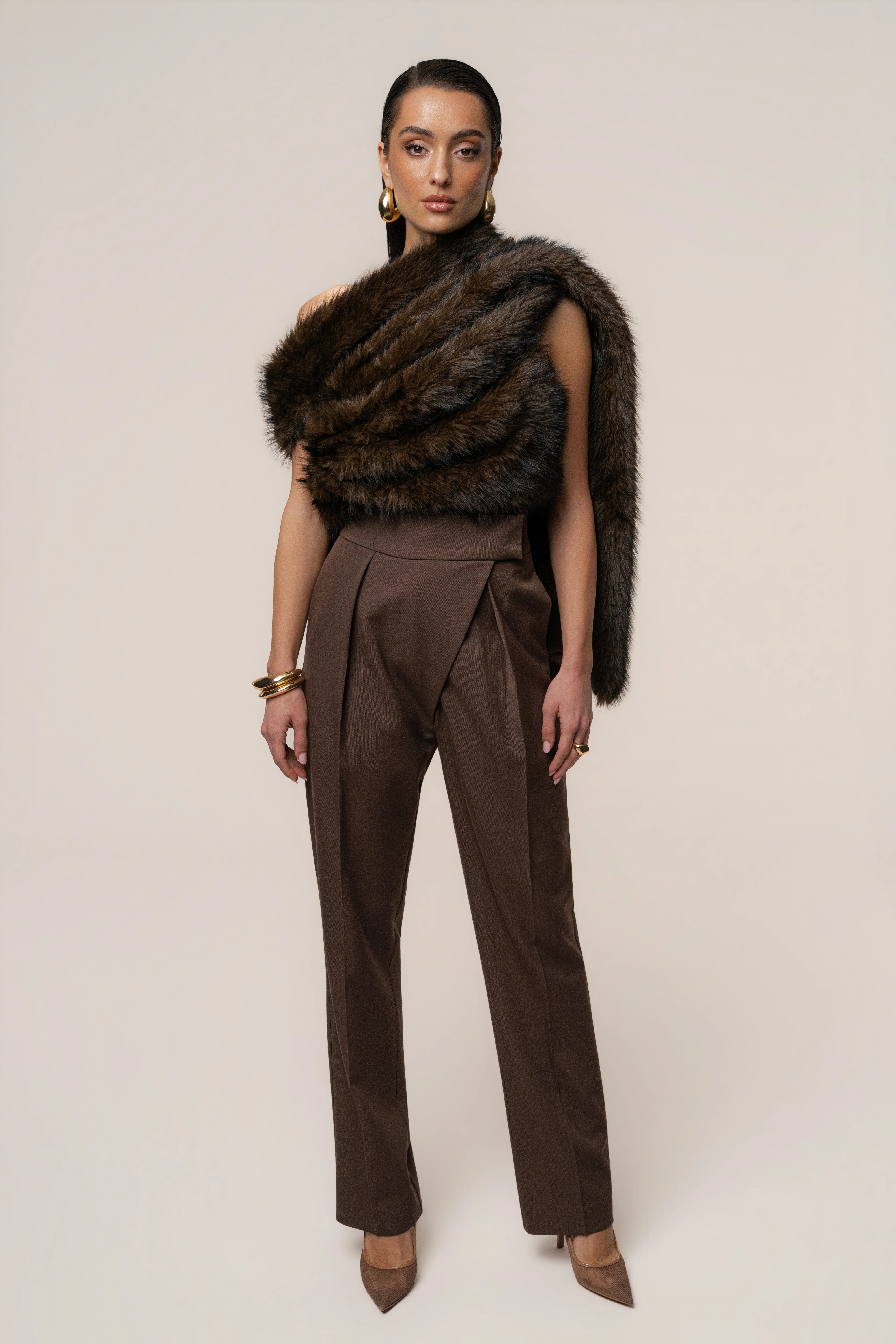 Brown Winter Bliss Faux Fur Wrap - Image 13