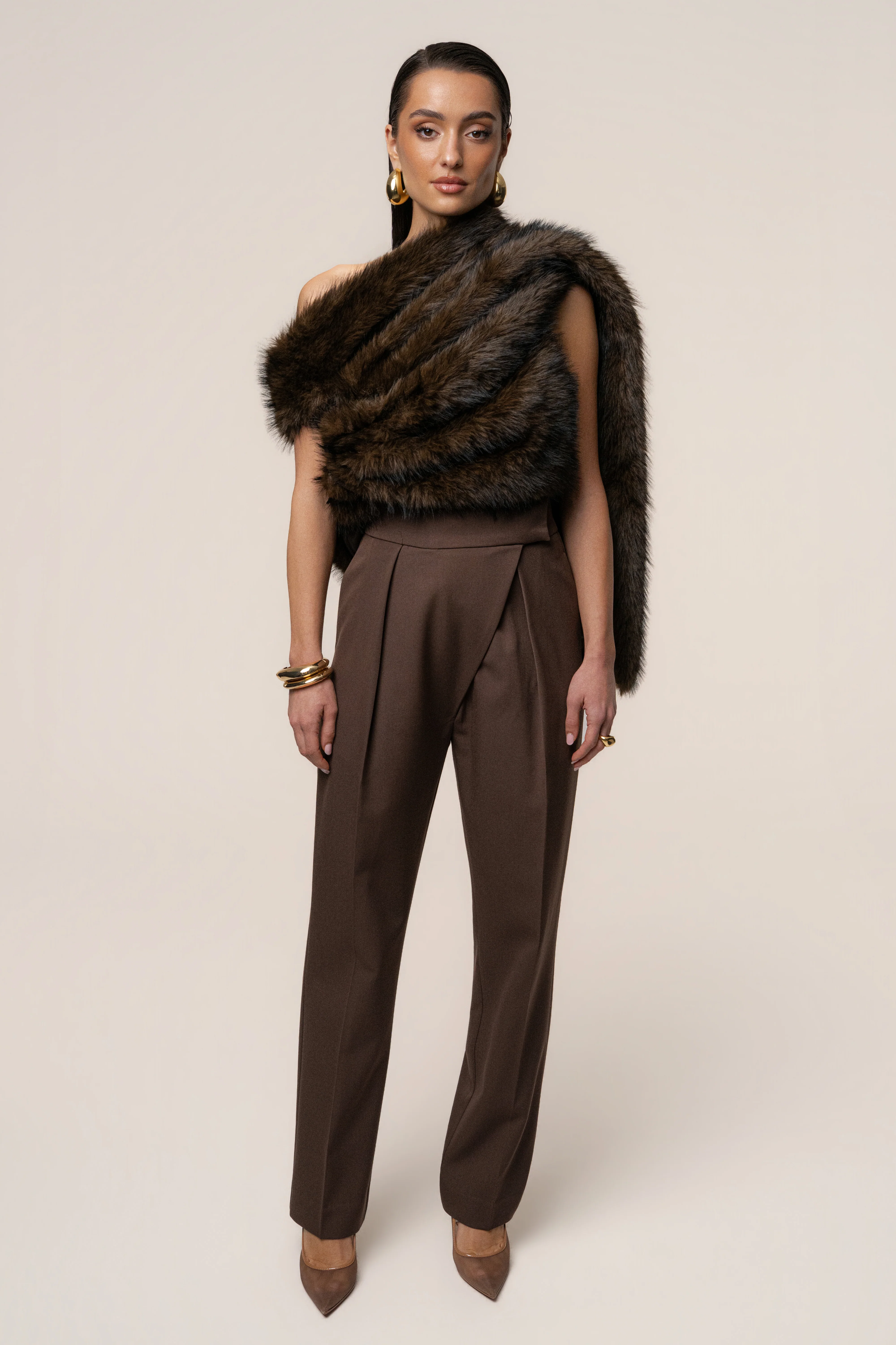Brown Winter Bliss Faux Fur Wrap - Image 15