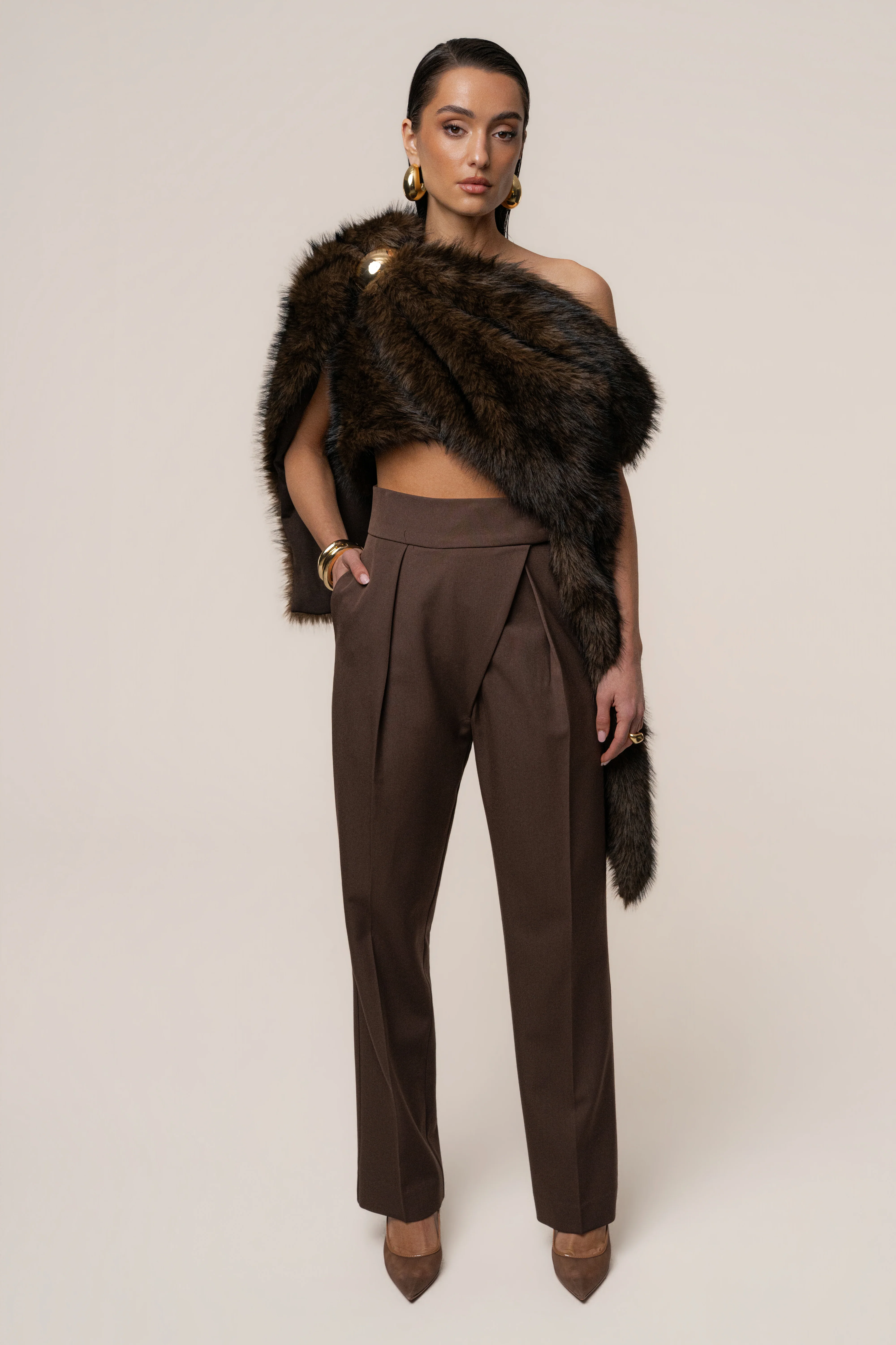 Brown Winter Bliss Faux Fur Wrap - Image 16
