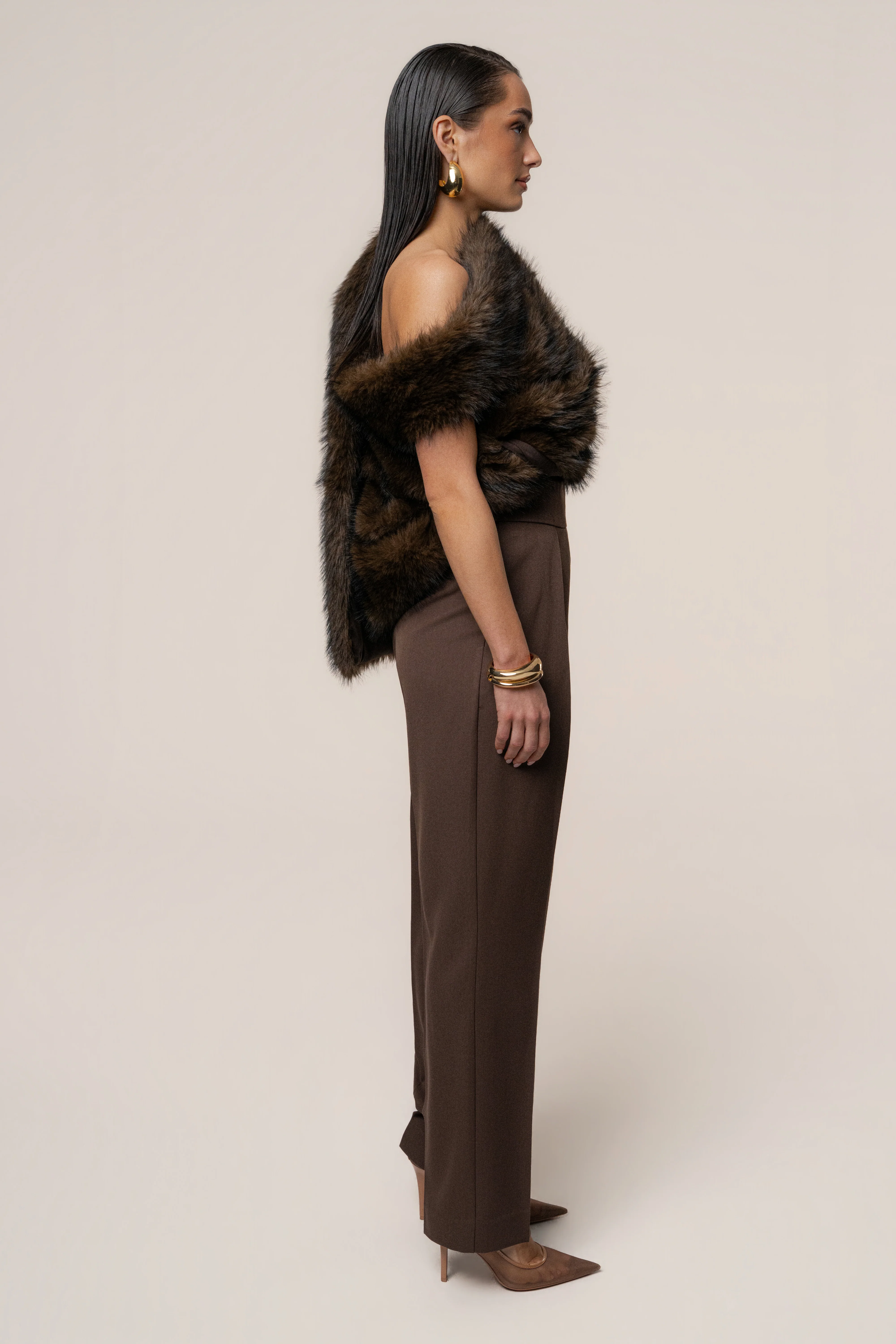 Brown Winter Bliss Faux Fur Wrap - Image 17
