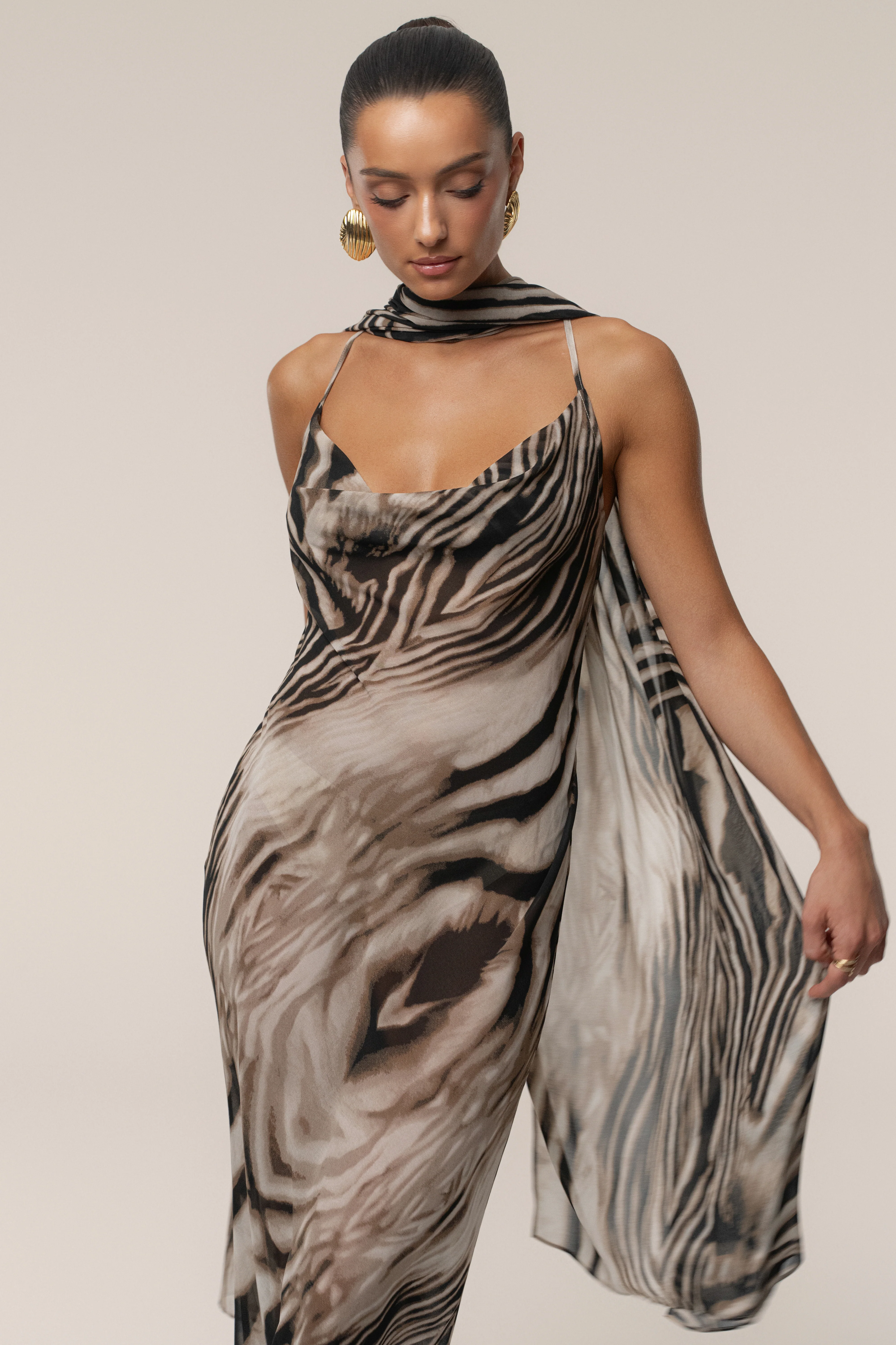 Brown Zebra Print Infinite Journey Maxi Dress - Image 3