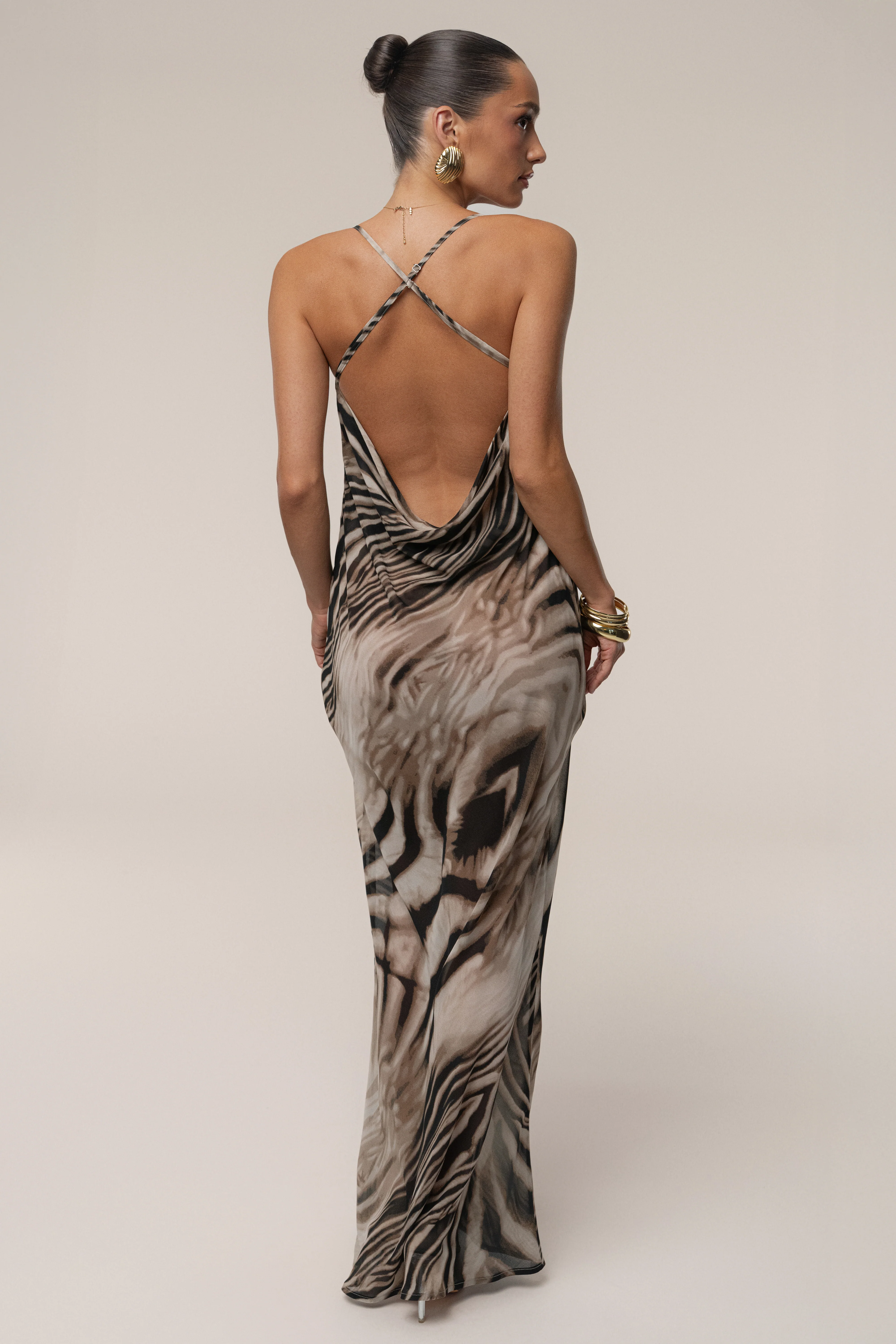 Brown Zebra Print Infinite Journey Maxi Dress - Image 6