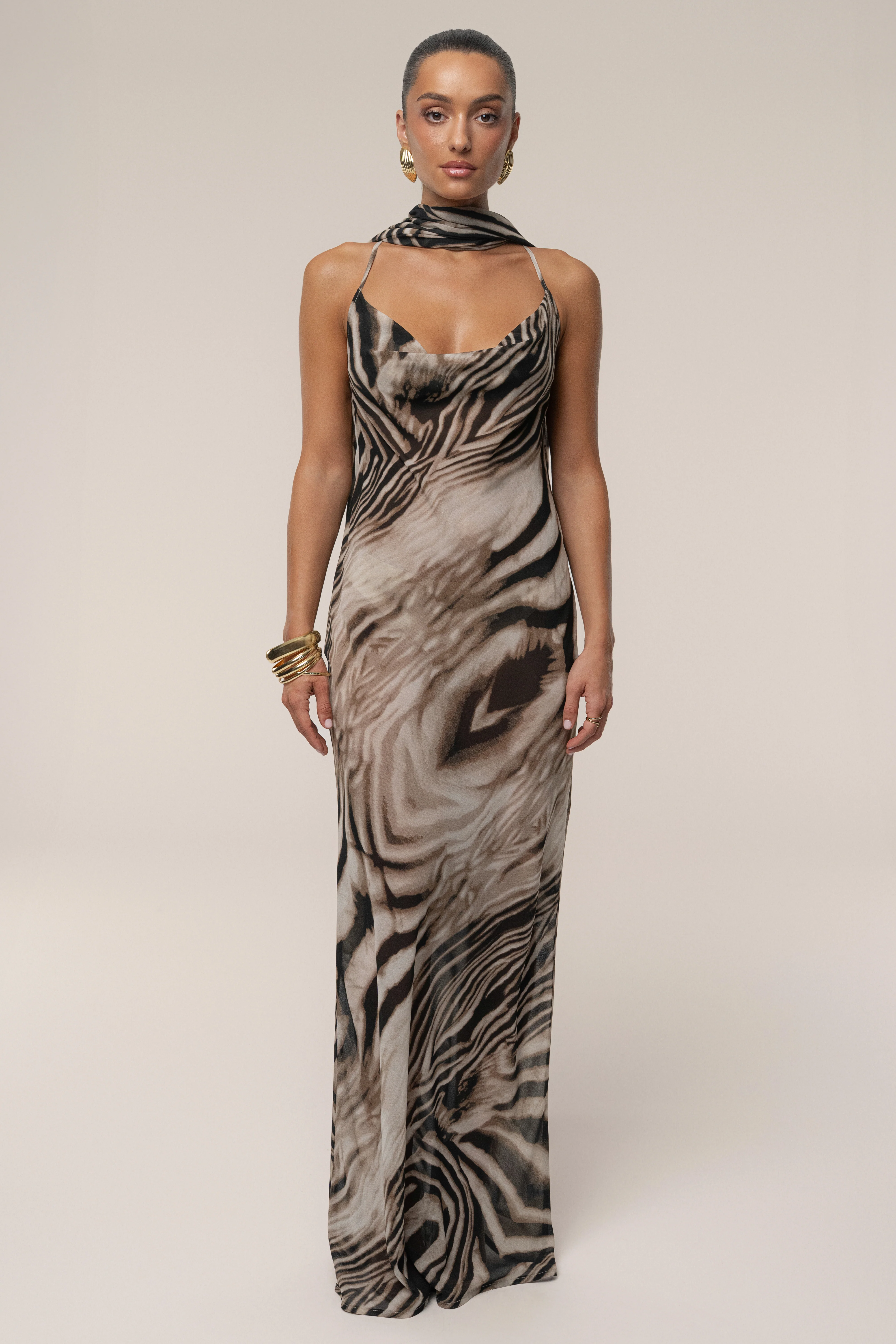 Brown Zebra Print Infinite Journey Maxi Dress - Image 8