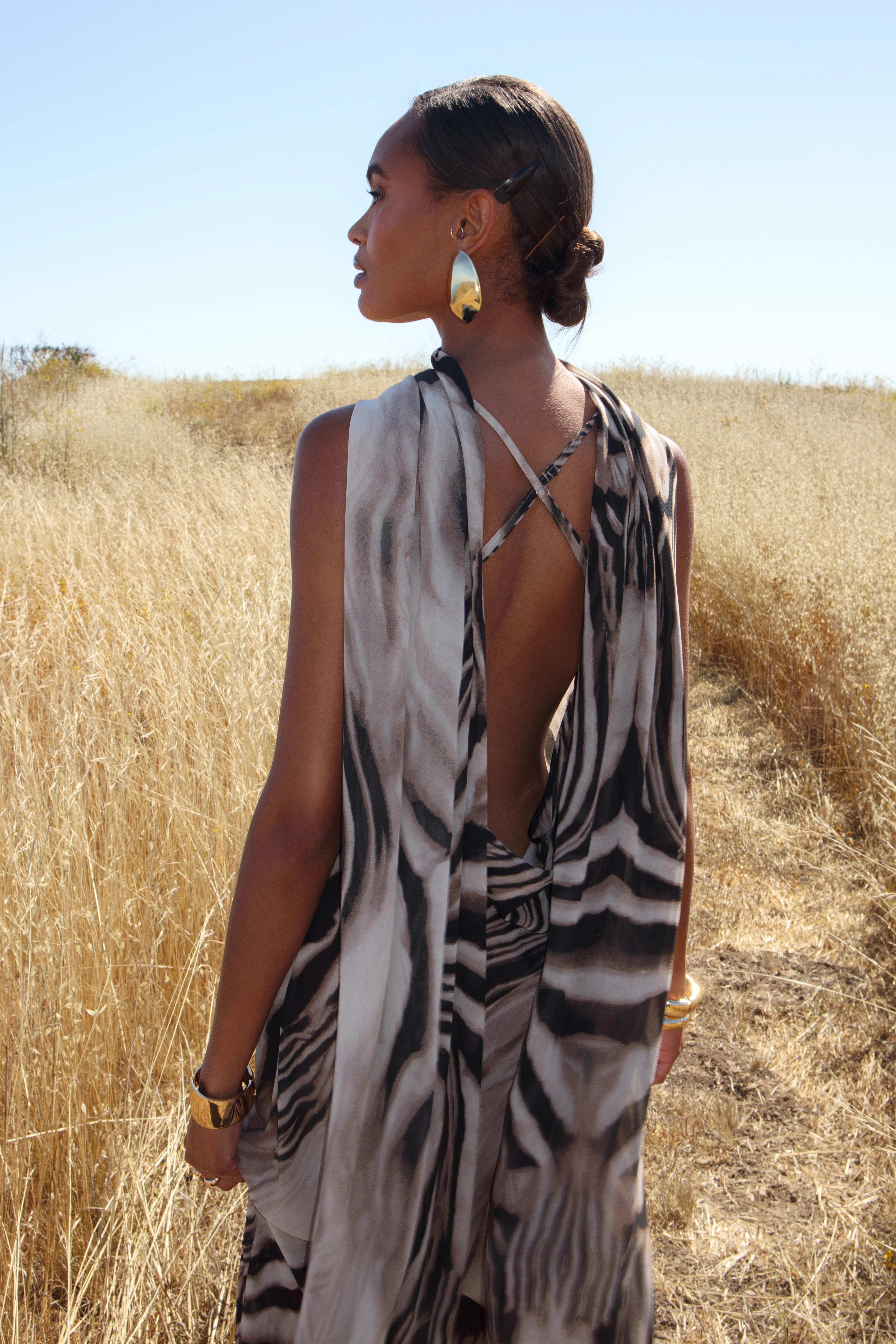 Brown Zebra Print Shadow Safari Scarf - Image 18