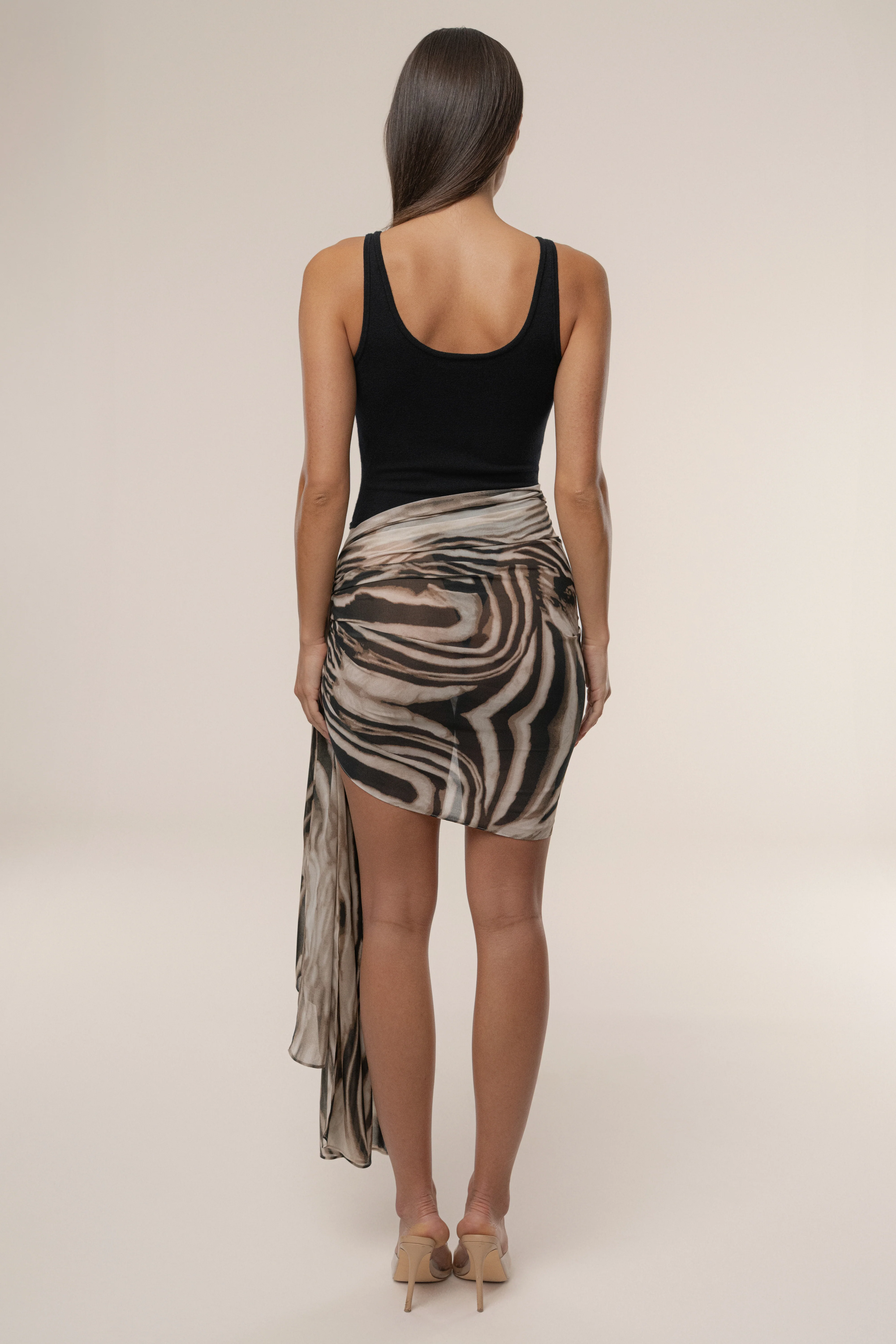 Brown Zebra Print Shadow Safari Scarf - Image 20