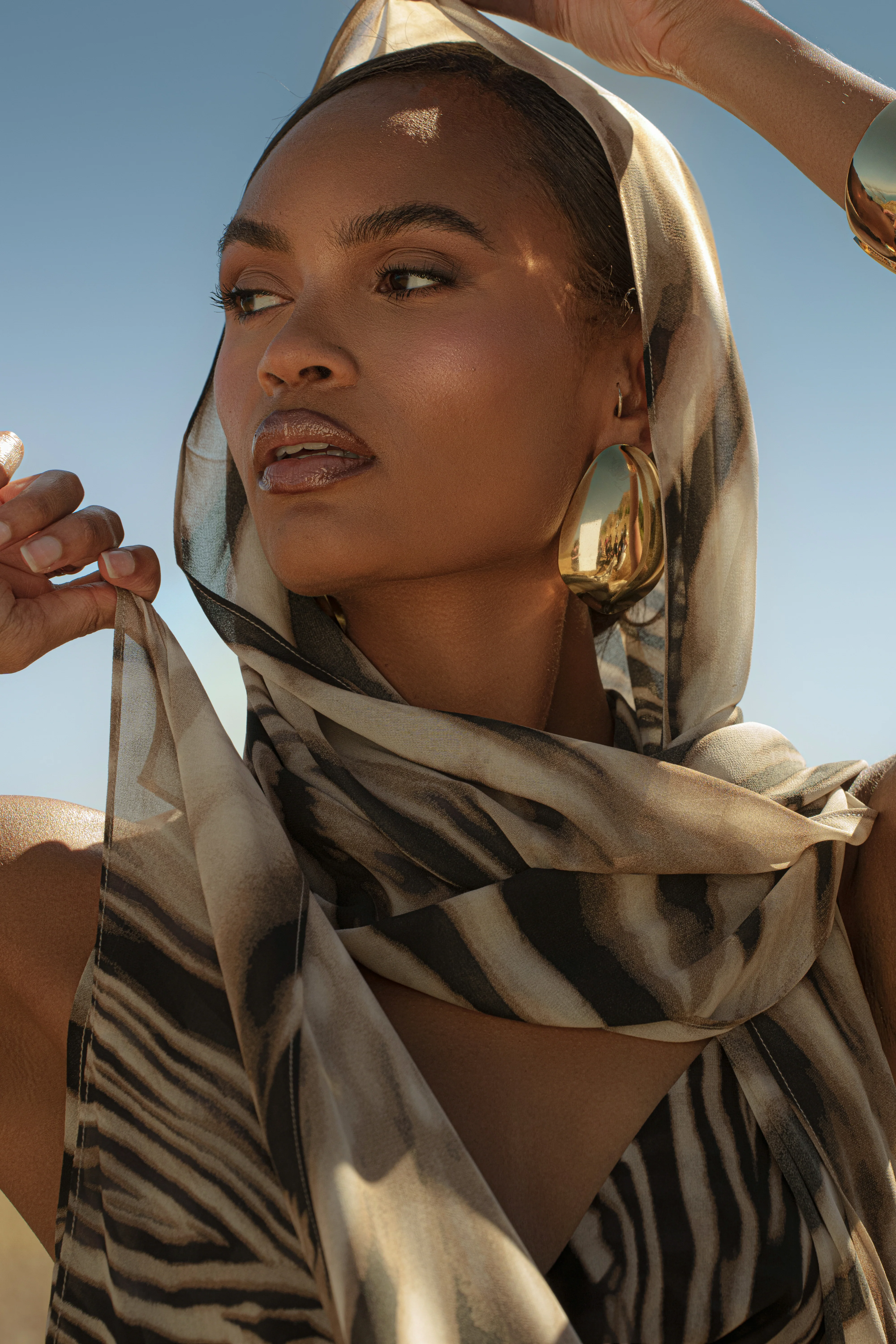 Brown Zebra Print Shadow Safari Scarf - Image 5