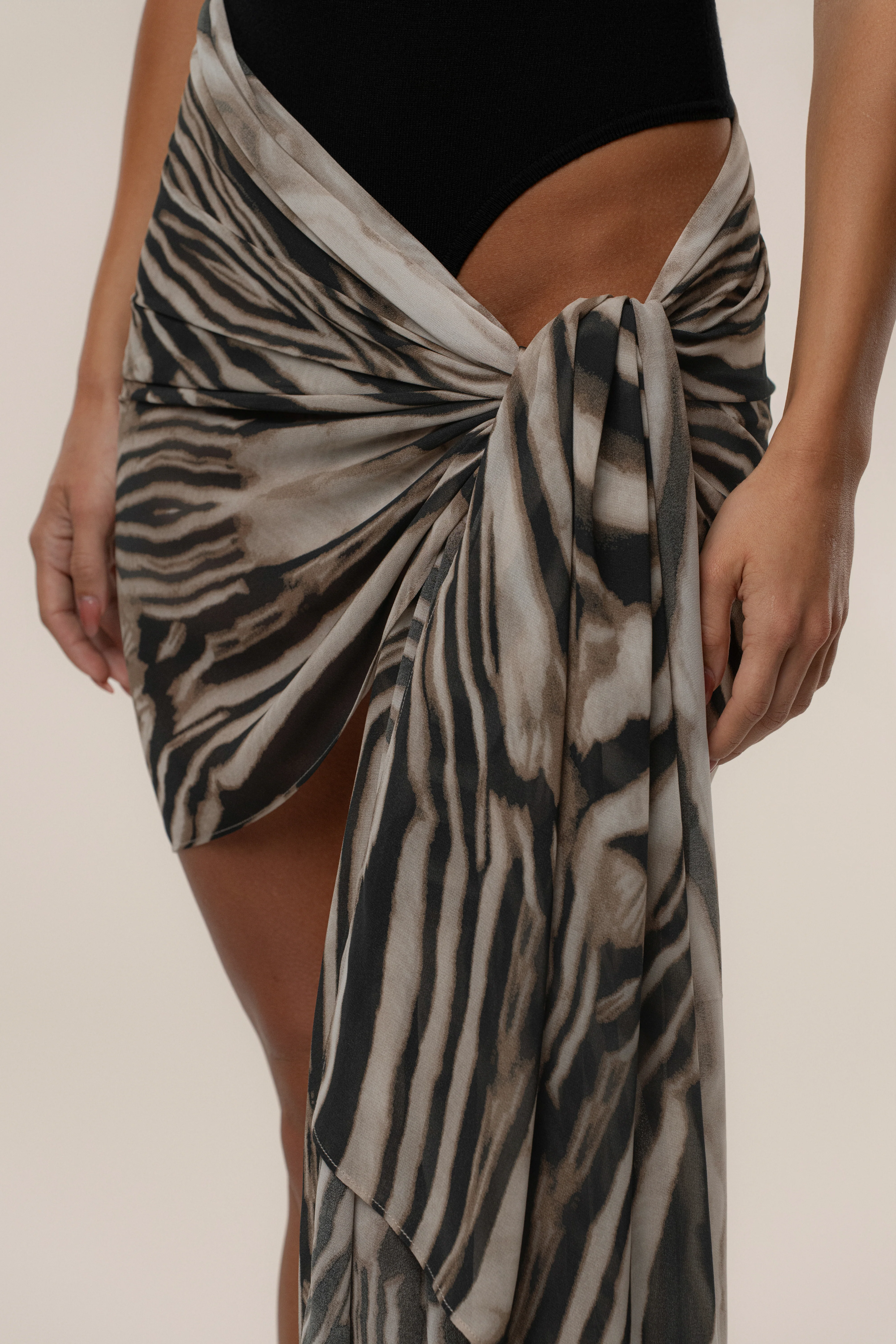 Brown Zebra Print Shadow Safari Scarf - Image 8