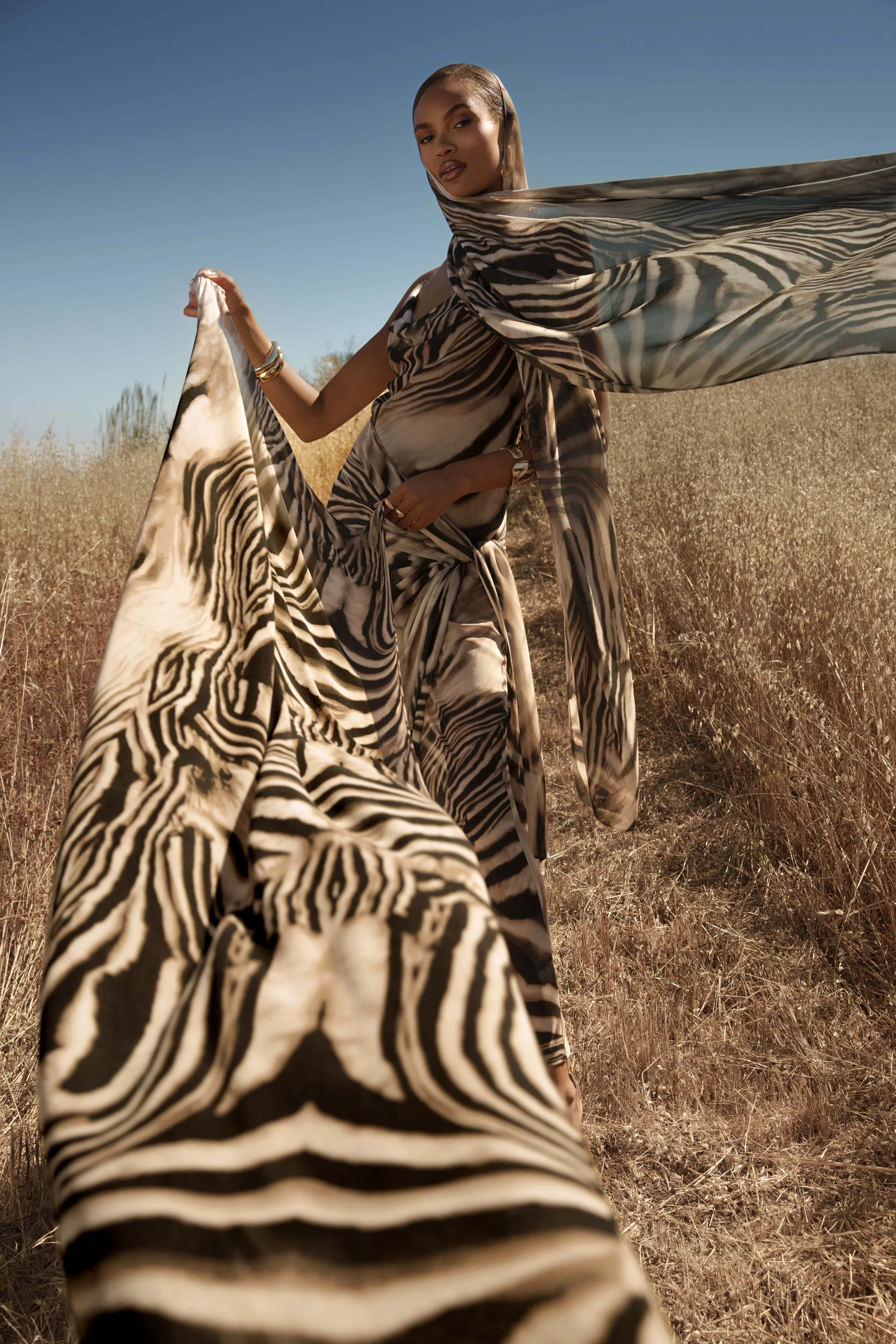 Brown Zebra Print Shadow Safari Scarf - Image 9