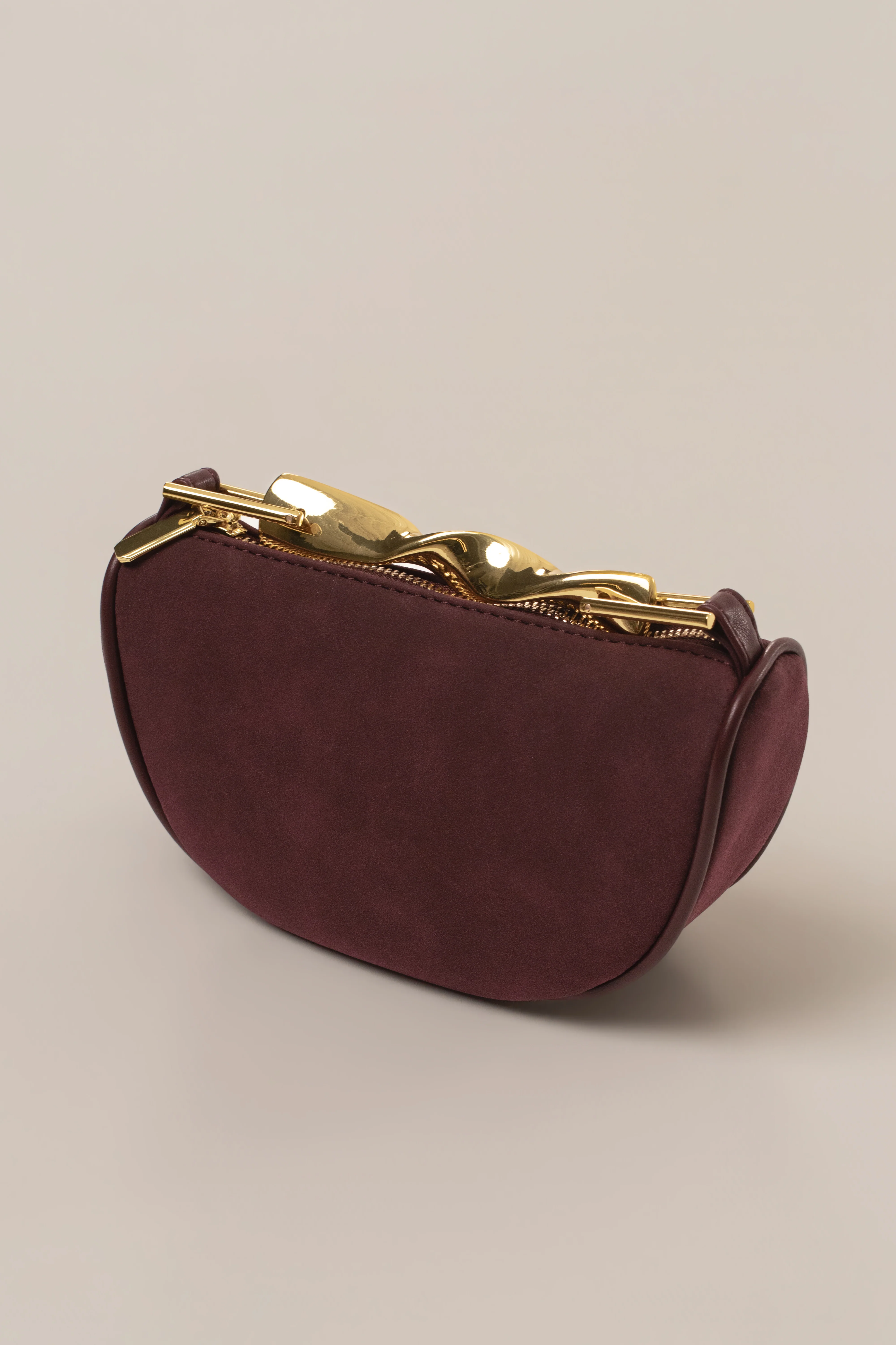 Burgundy Miami Crescent Handbag - Image 3