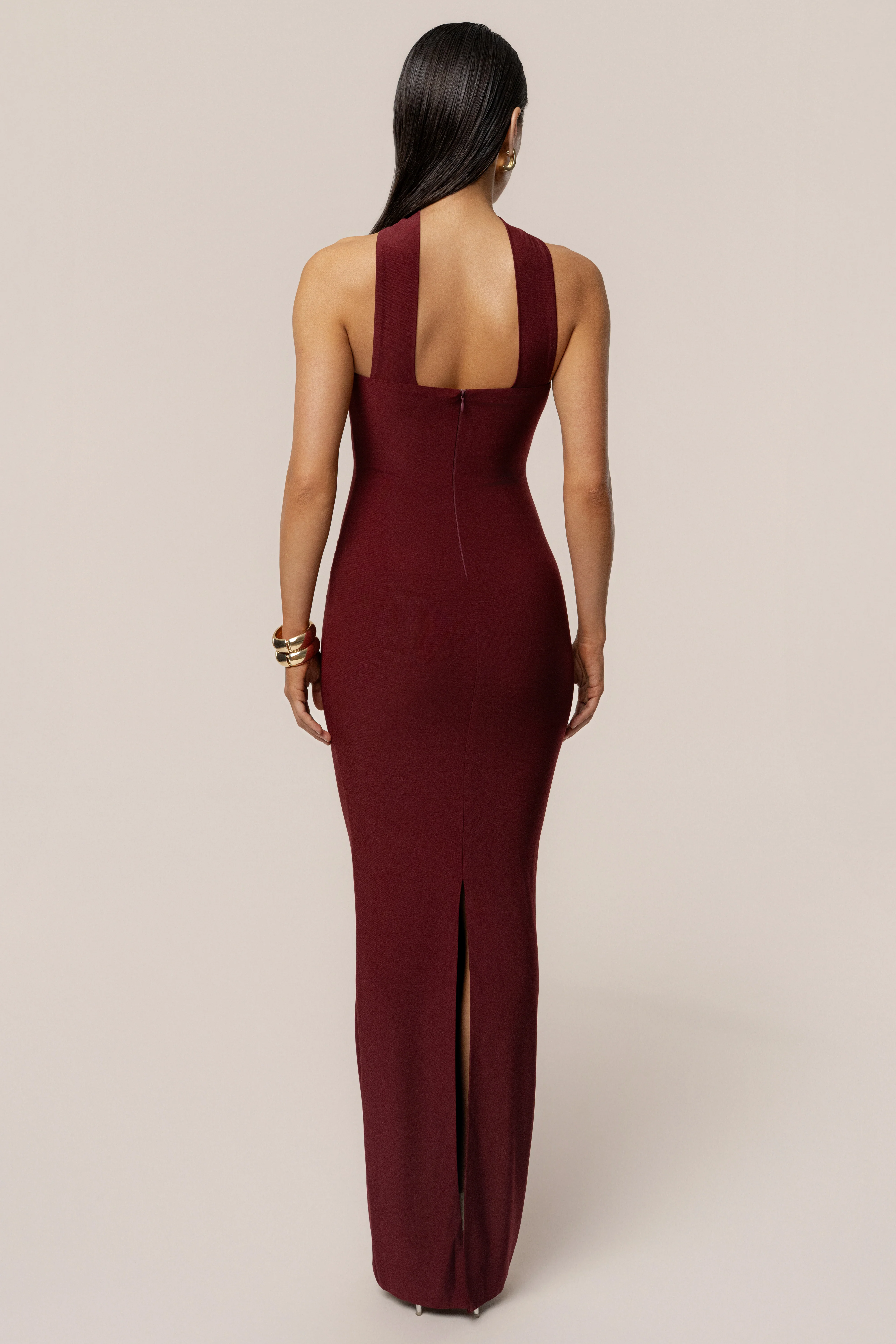 Burgundy Night Rose Maxi Dress - Image 10
