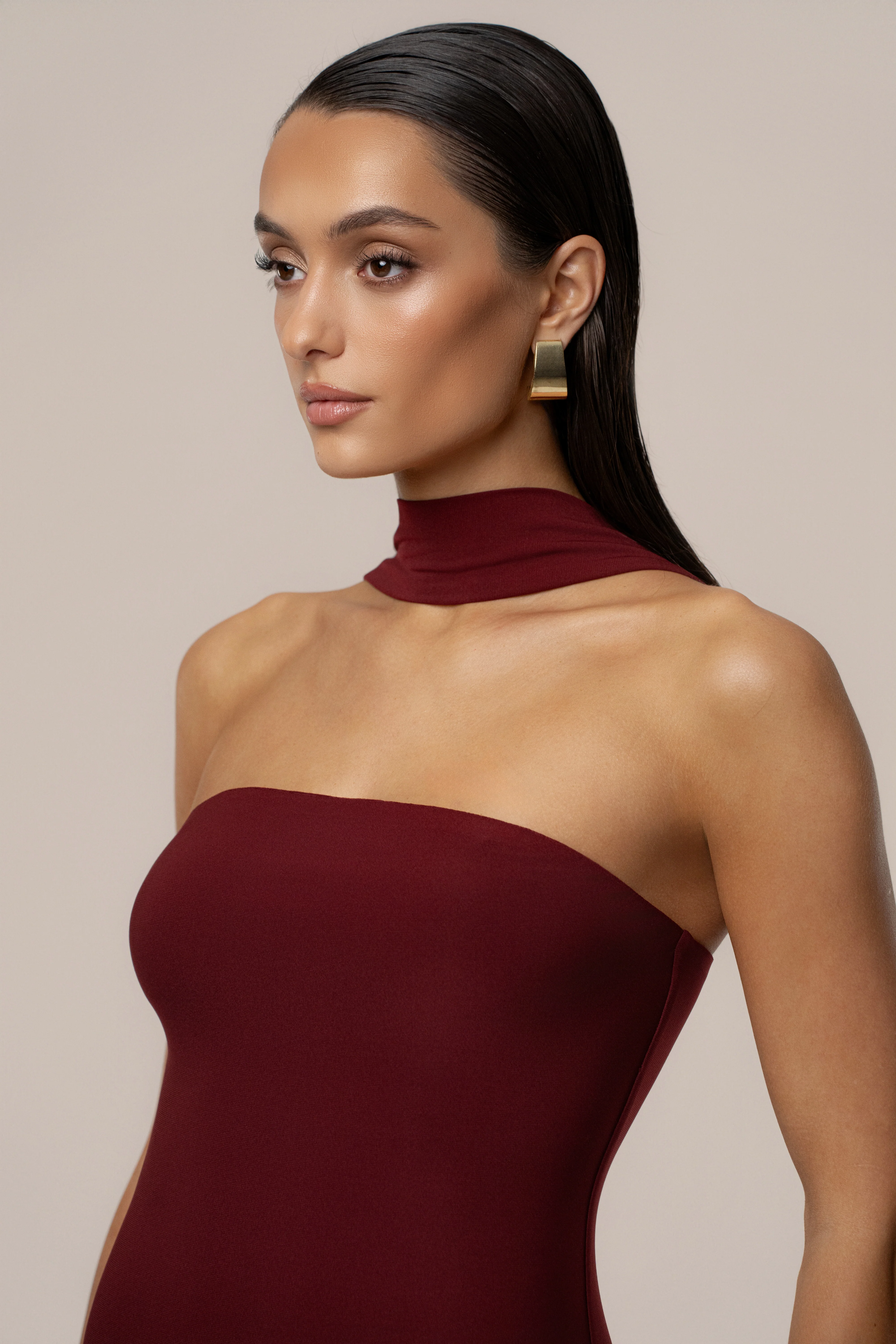 Burgundy Night Rose Maxi Dress - Image 2