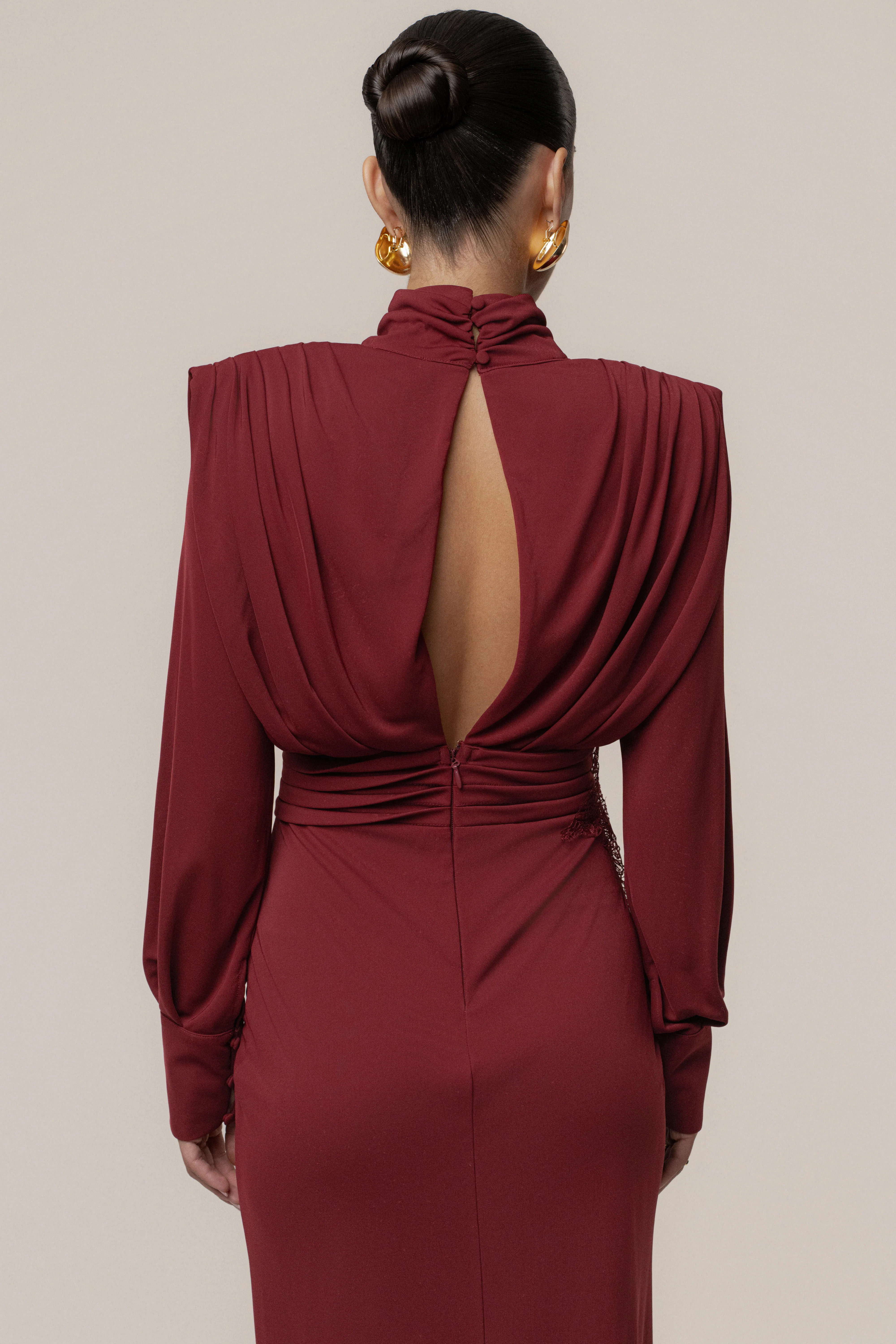 Burgundy Radiance Maxi Gown - Image 14