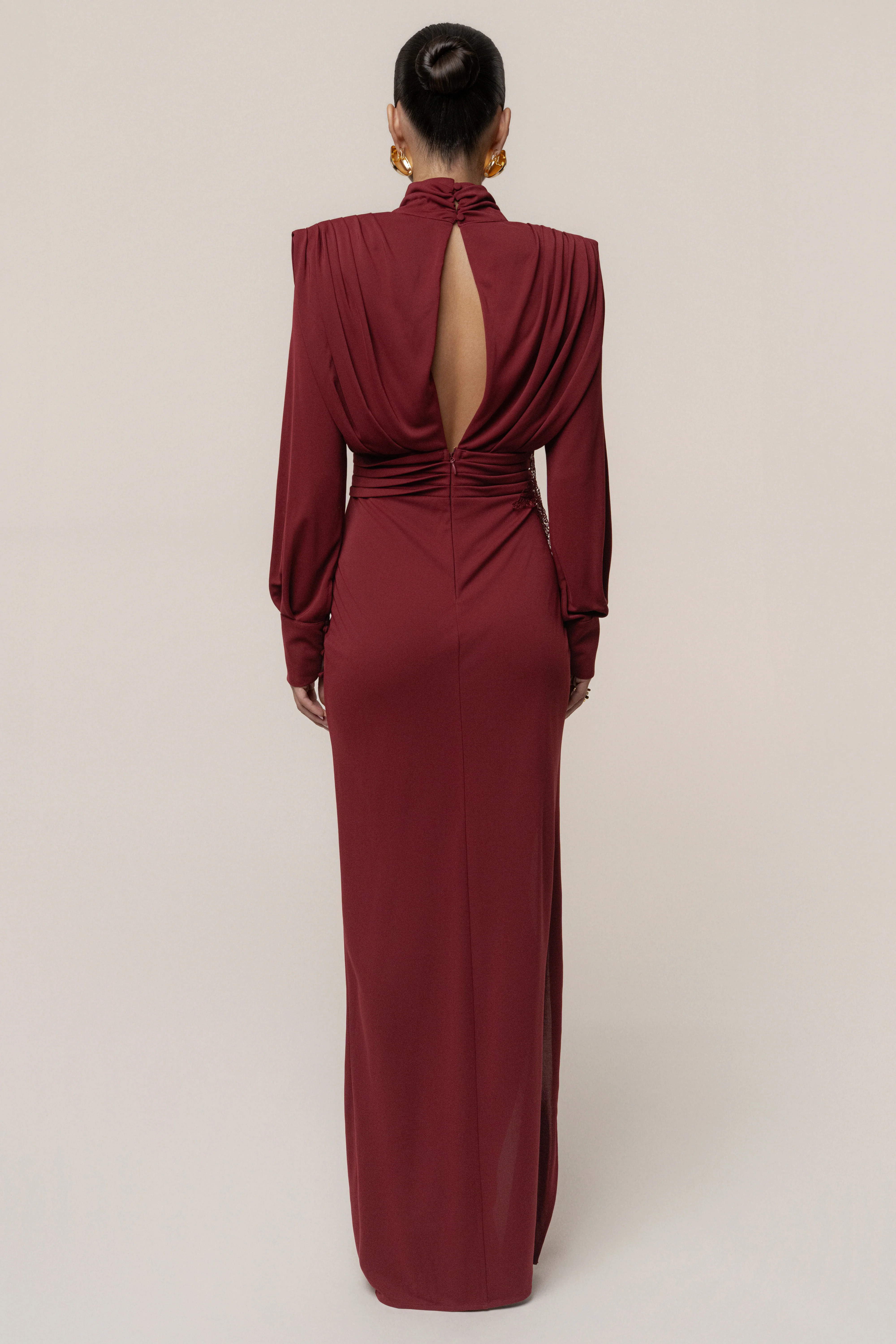 Burgundy Radiance Maxi Gown - Image 20