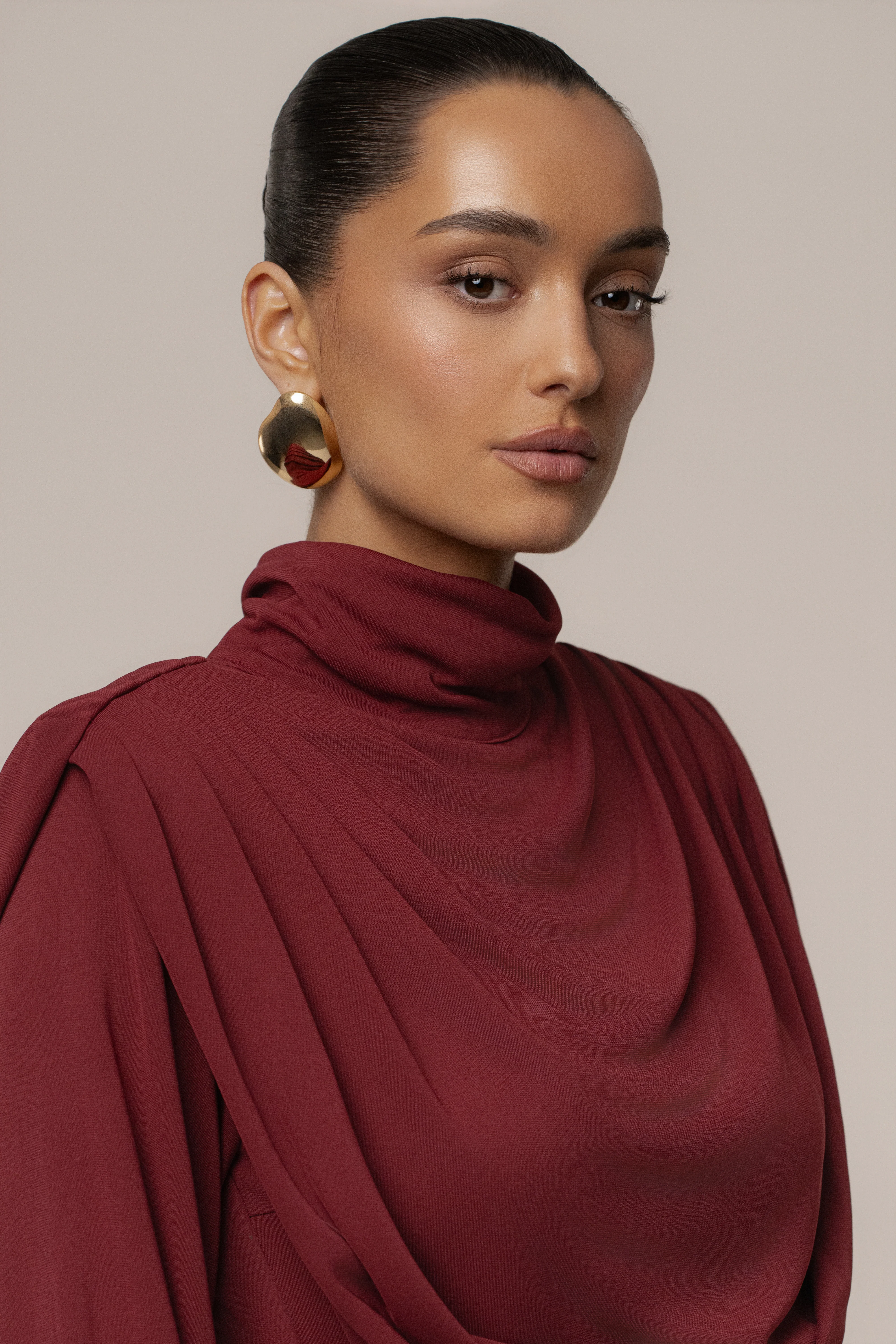 Burgundy Radiance Maxi Gown - Image 9