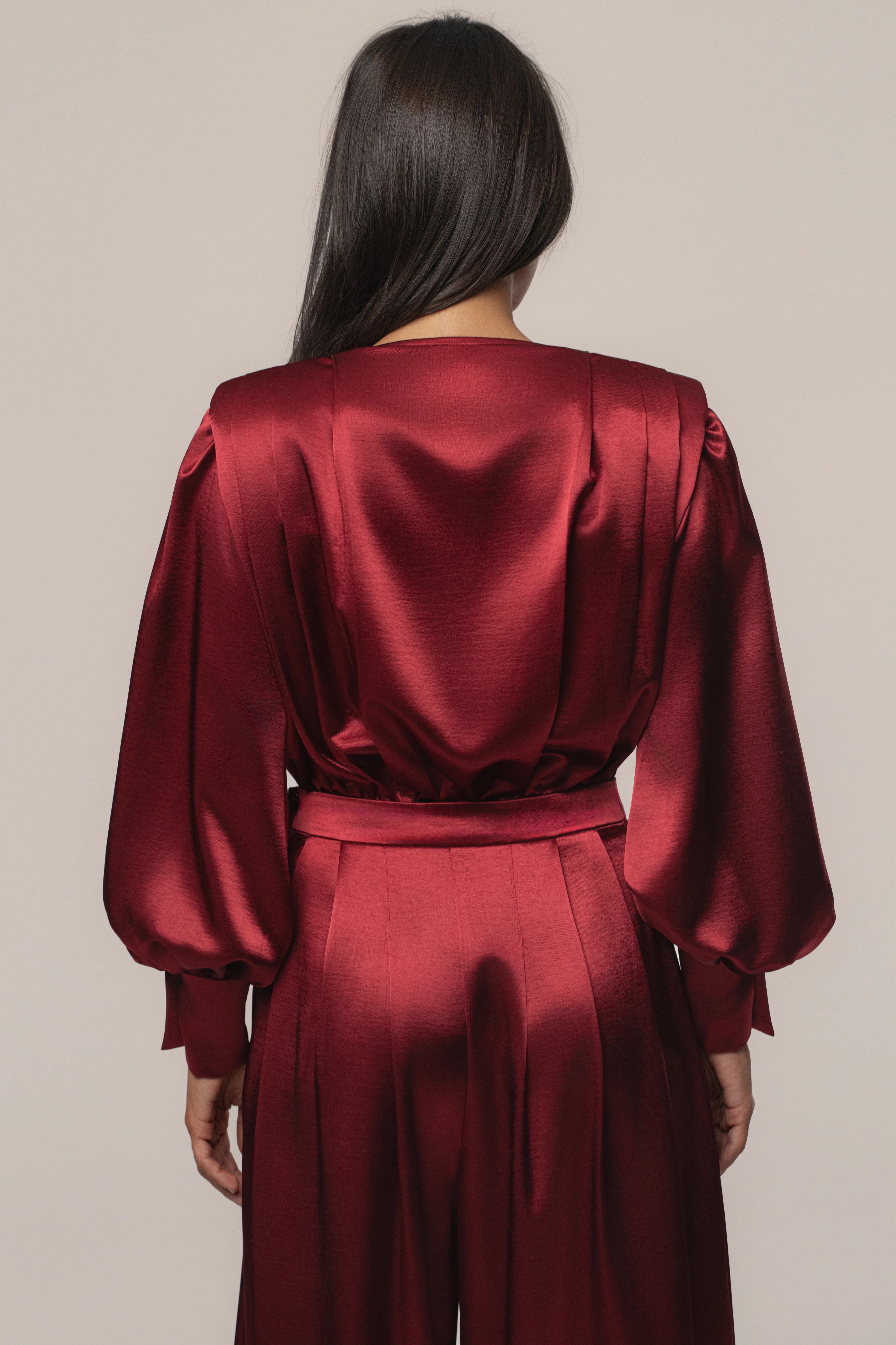 Burgundy Satin Radiance Bodysuit - Image 12