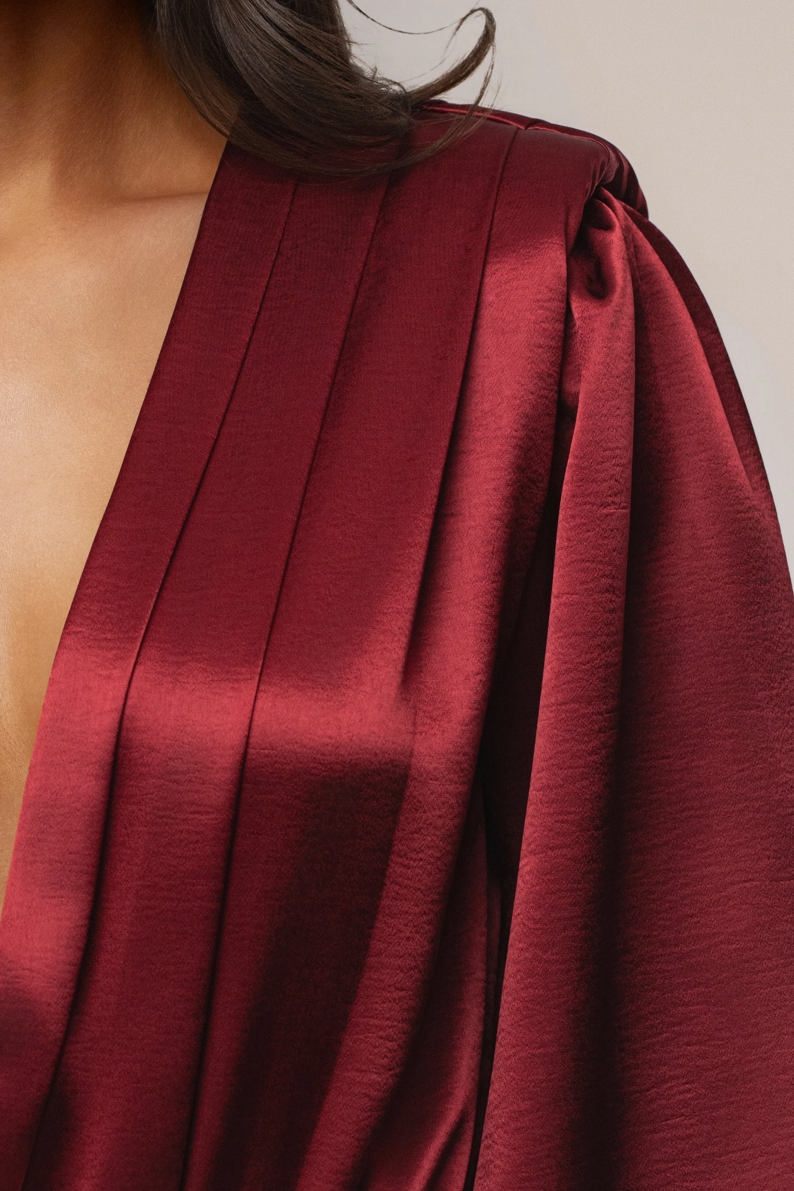 Burgundy Satin Radiance Bodysuit - Image 14