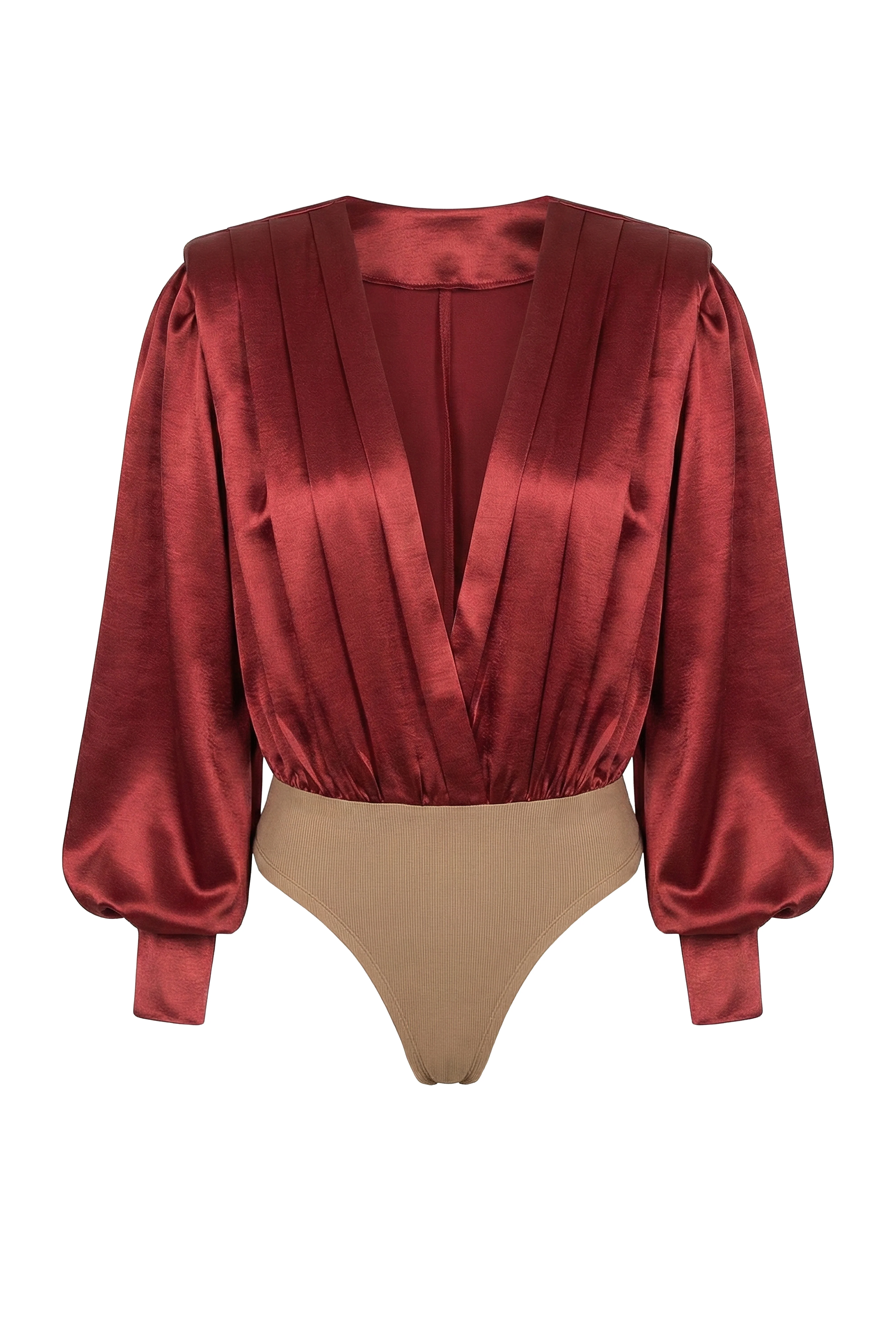 Burgundy Satin Radiance Bodysuit - Image 3