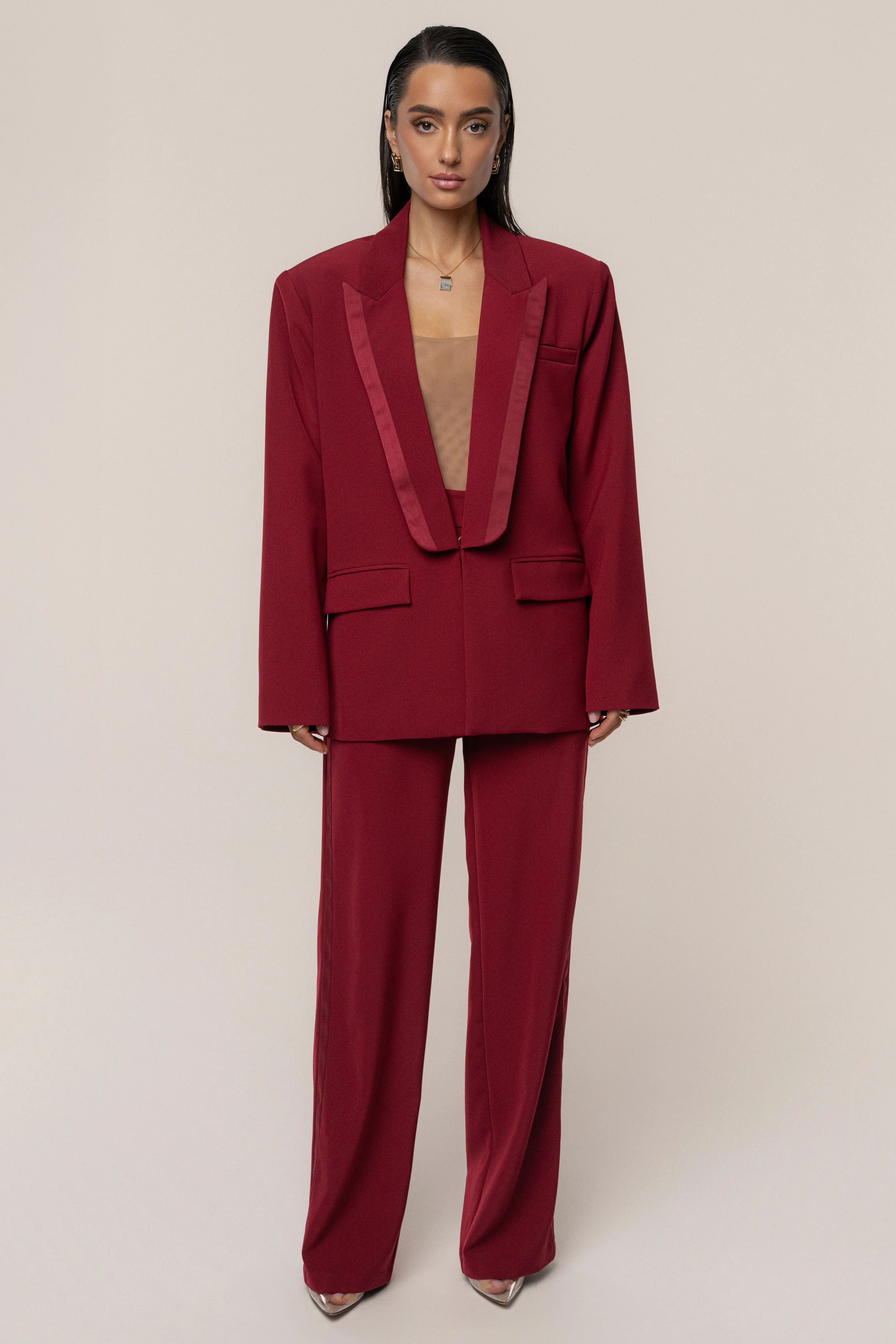 Burgundy Suite Life Woven Blazer - Image 7