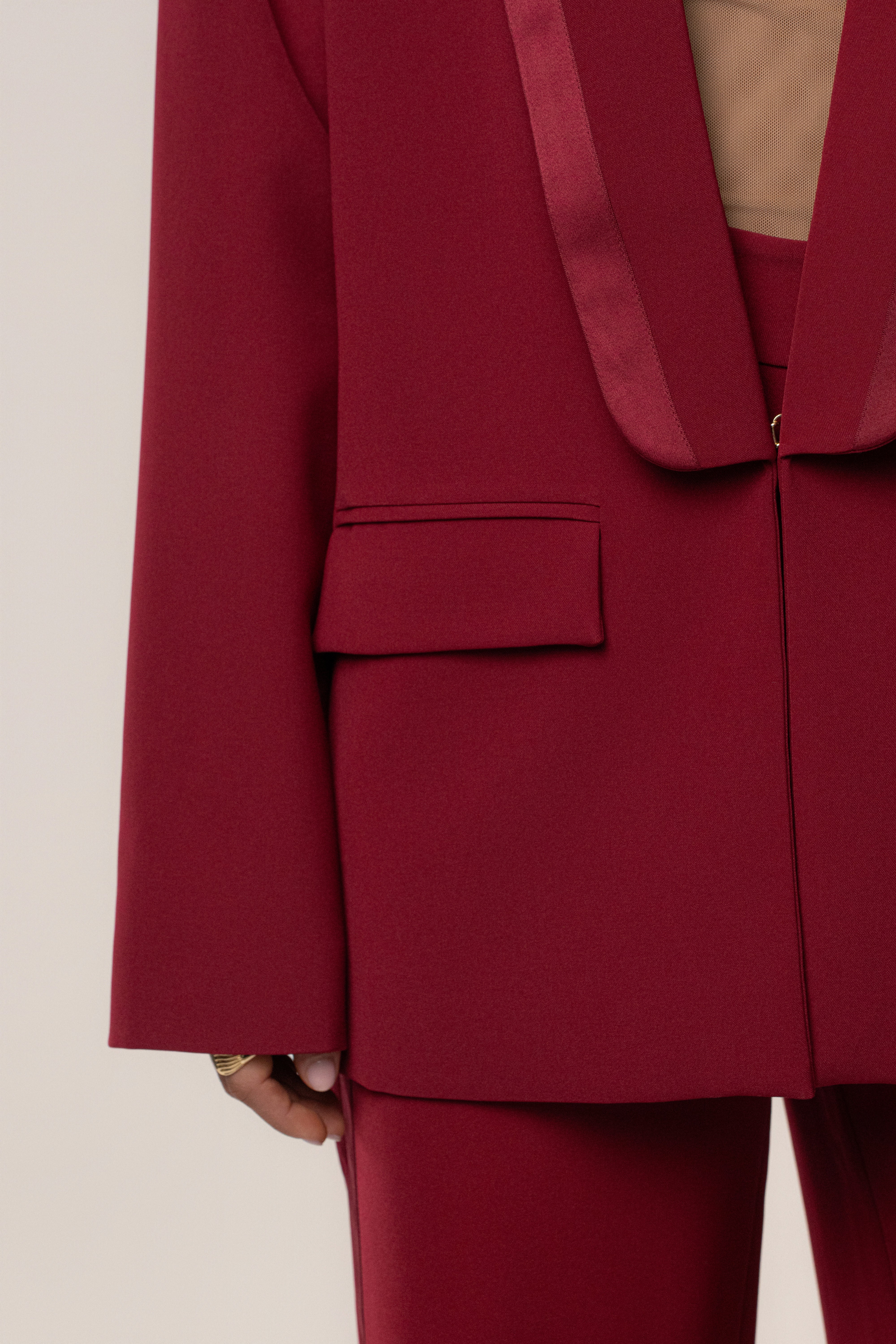 Burgundy Suite Life Woven Blazer - Image 9