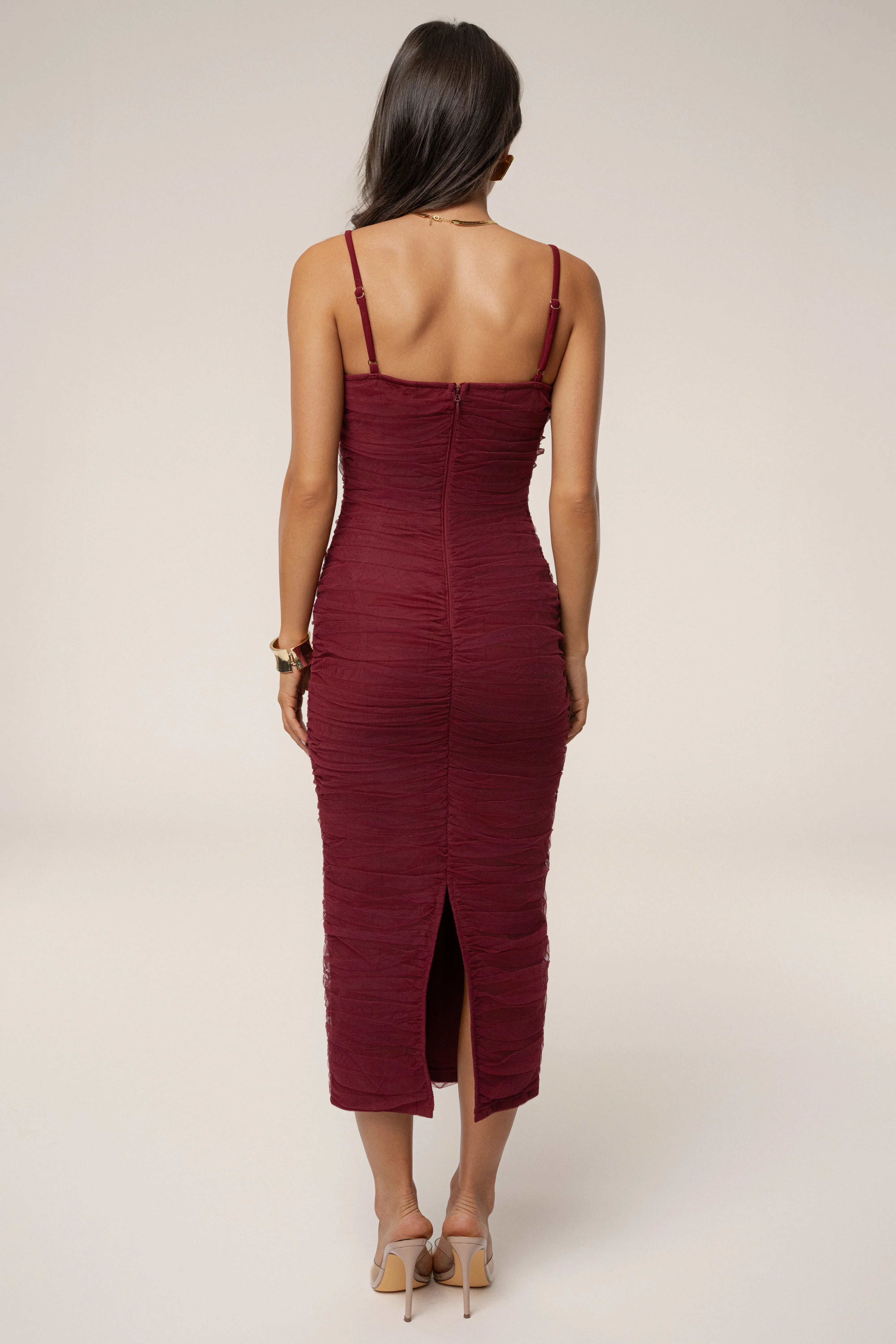 Burgundy True Form Midi Dress - Image 10