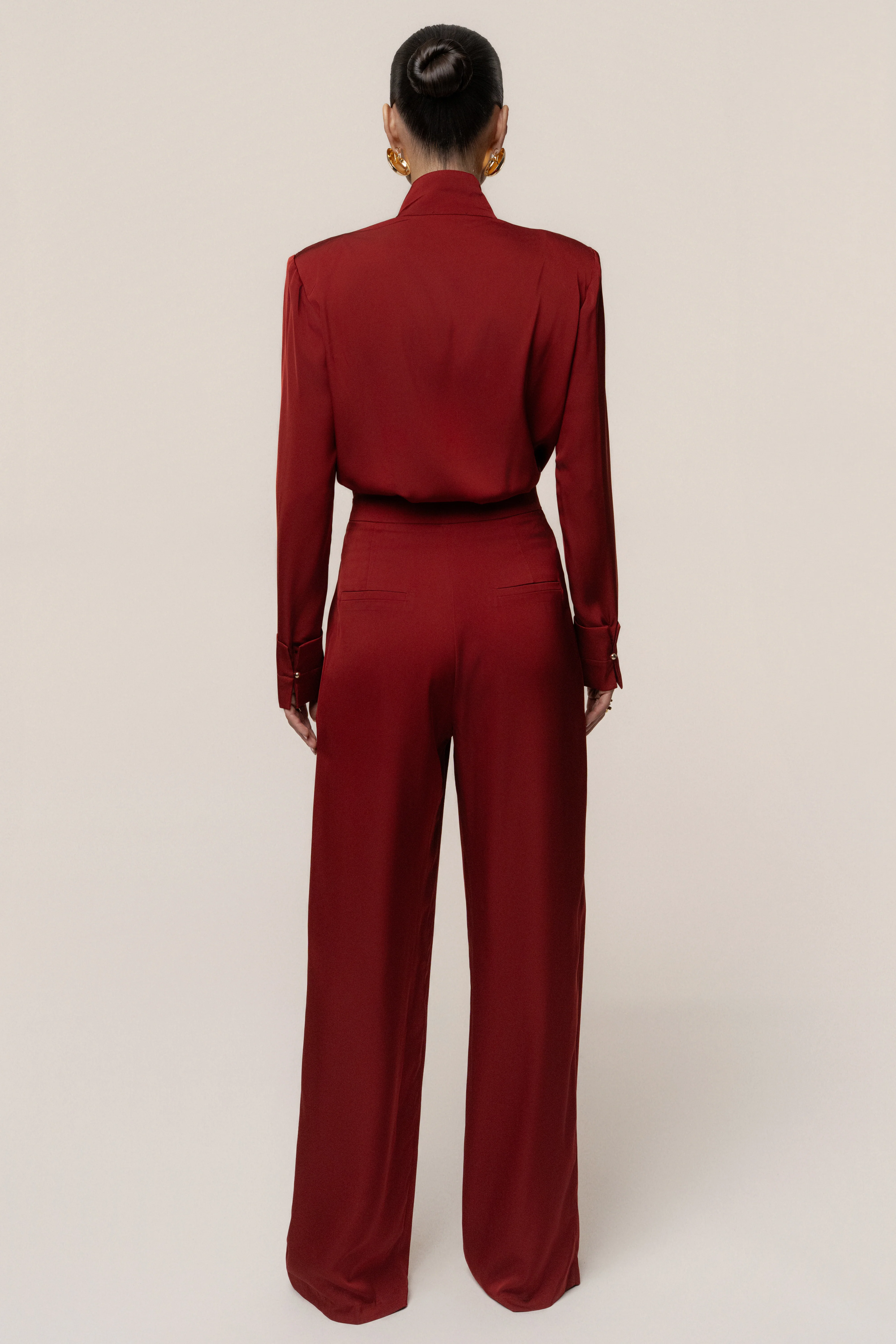 Burgundy Visionary Pleated Bodysuit - Image 12