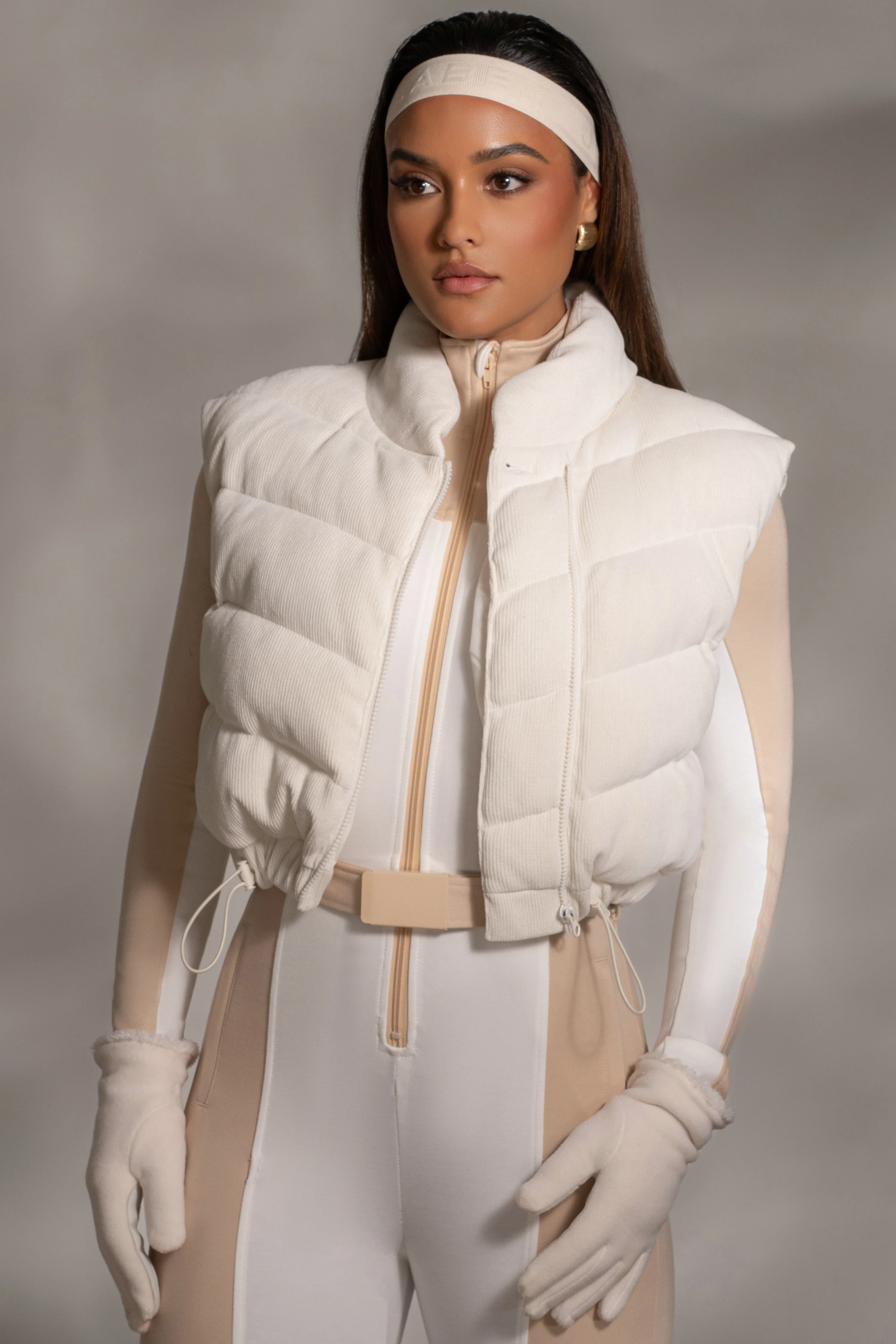 Buttercream Delma Ribbed Puffer Vest - Image 2