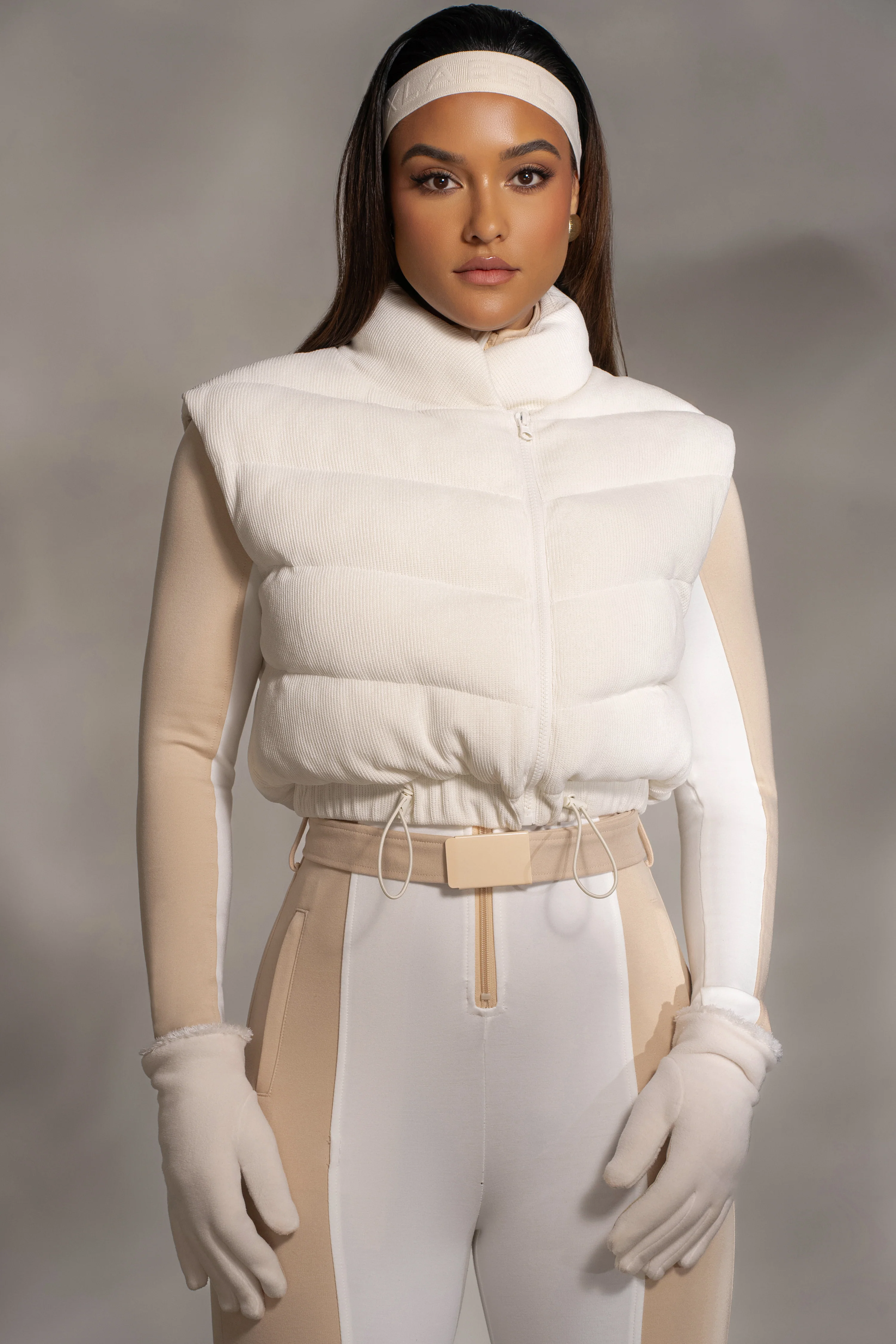 Buttercream Delma Ribbed Puffer Vest - Image 4