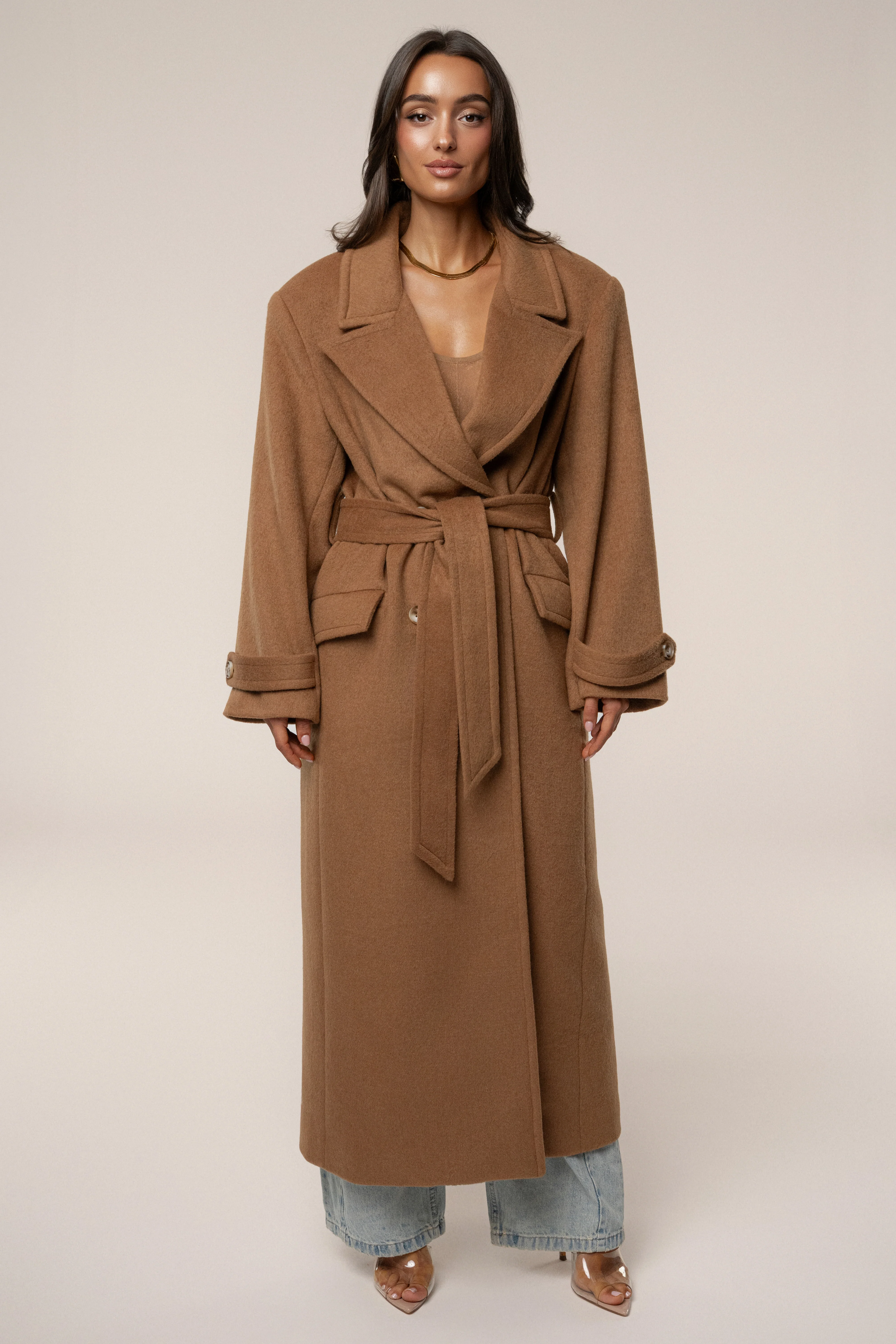 Camel Empire Longline Coat - Image 2