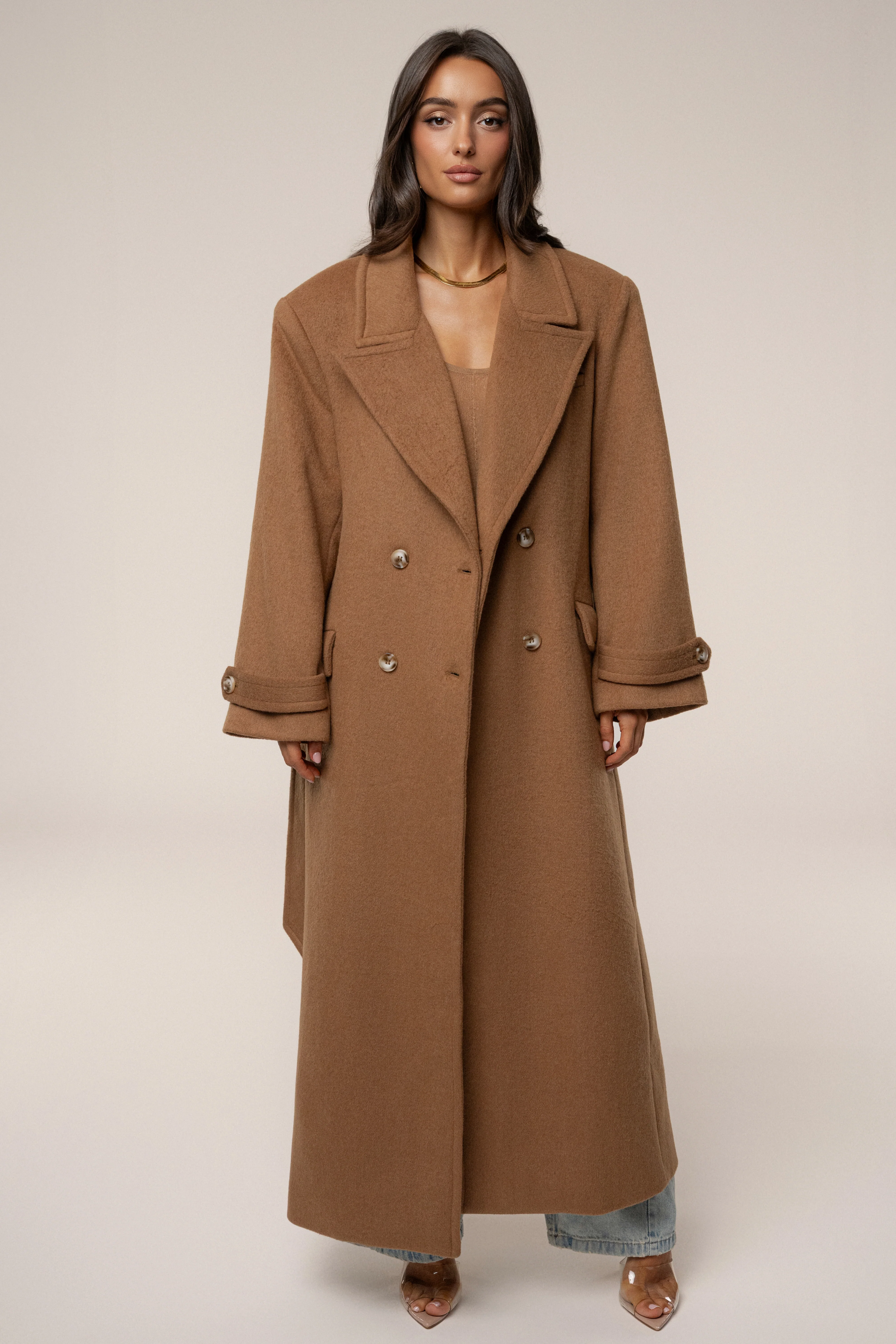 Camel Empire Longline Coat - Image 4
