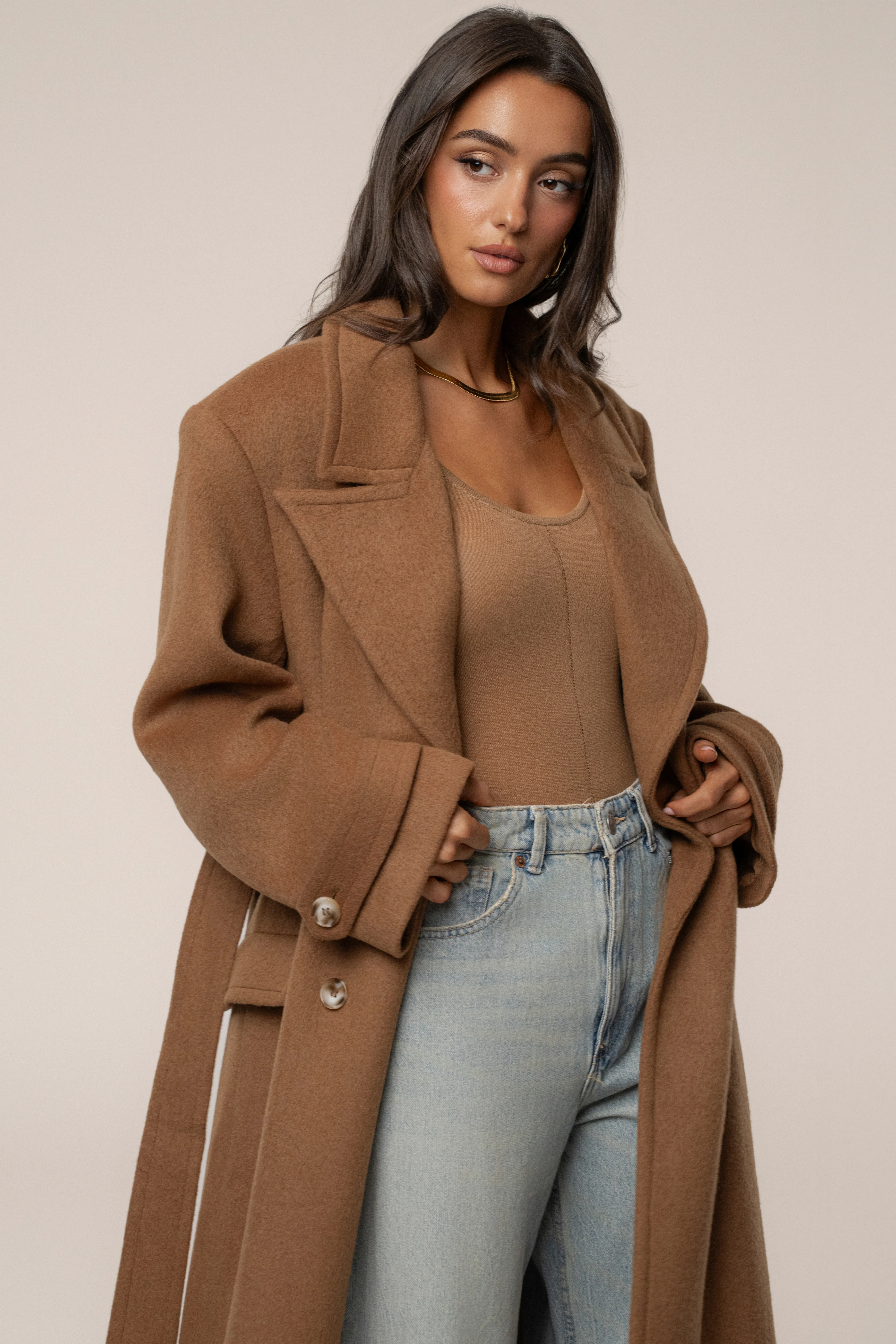 Camel Empire Longline Coat - Image 7